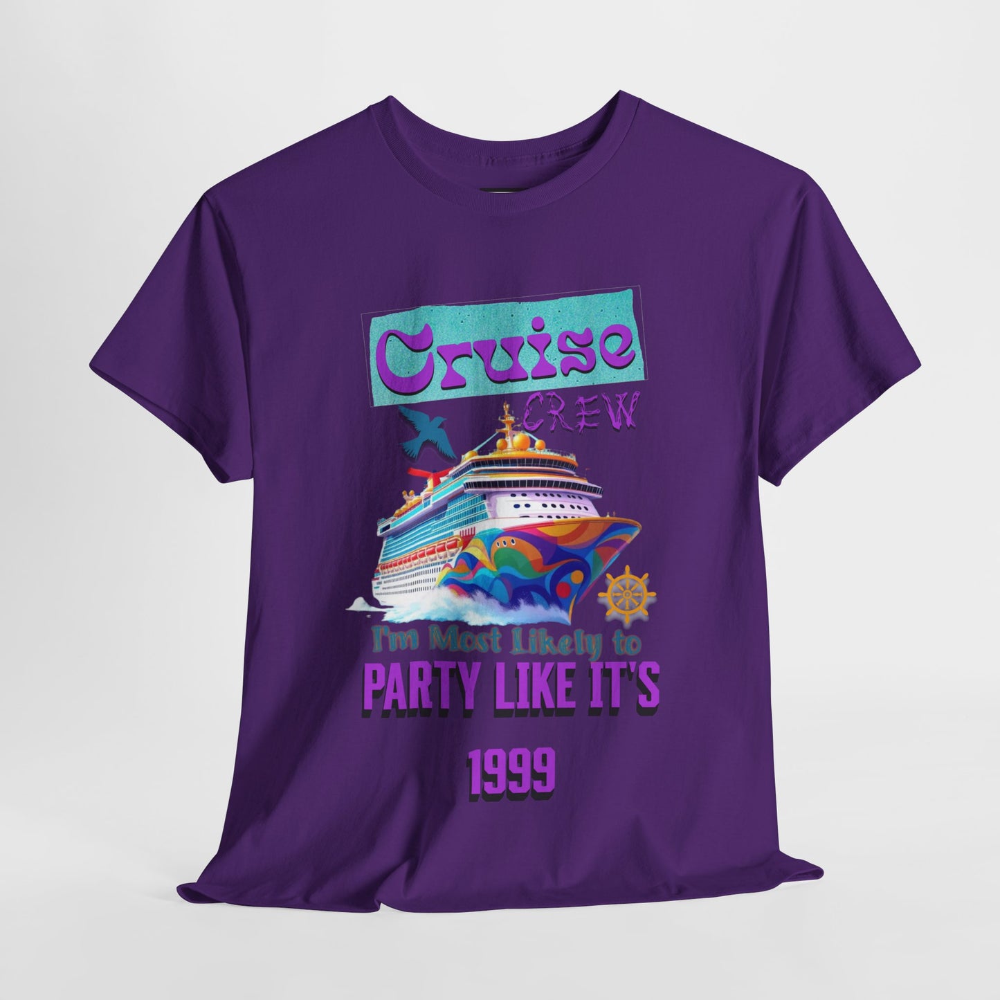 Cruise Crew Heavy Cotton Tee - Party Like It's 1999, Cruise Vacation T-Shirt, Summer Cruise Shirt, Fun Travel Apparel, Gift for Cruise Enthusiasts