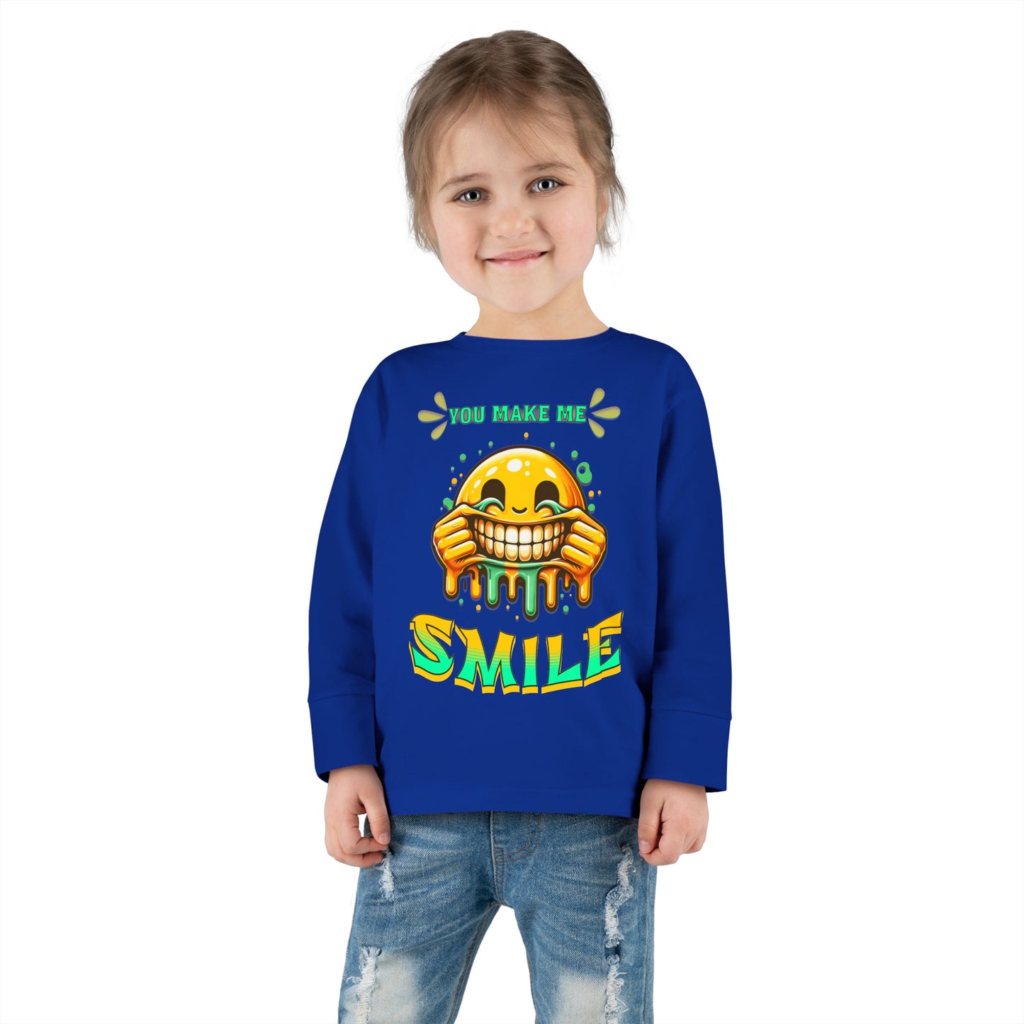 You Make Me Smile Toddler Long Sleeve Tee, Cute Kids T-Shirt, Joyful Nursery Clothing, Gift for Toddlers, Fall Fashion T-Shirts