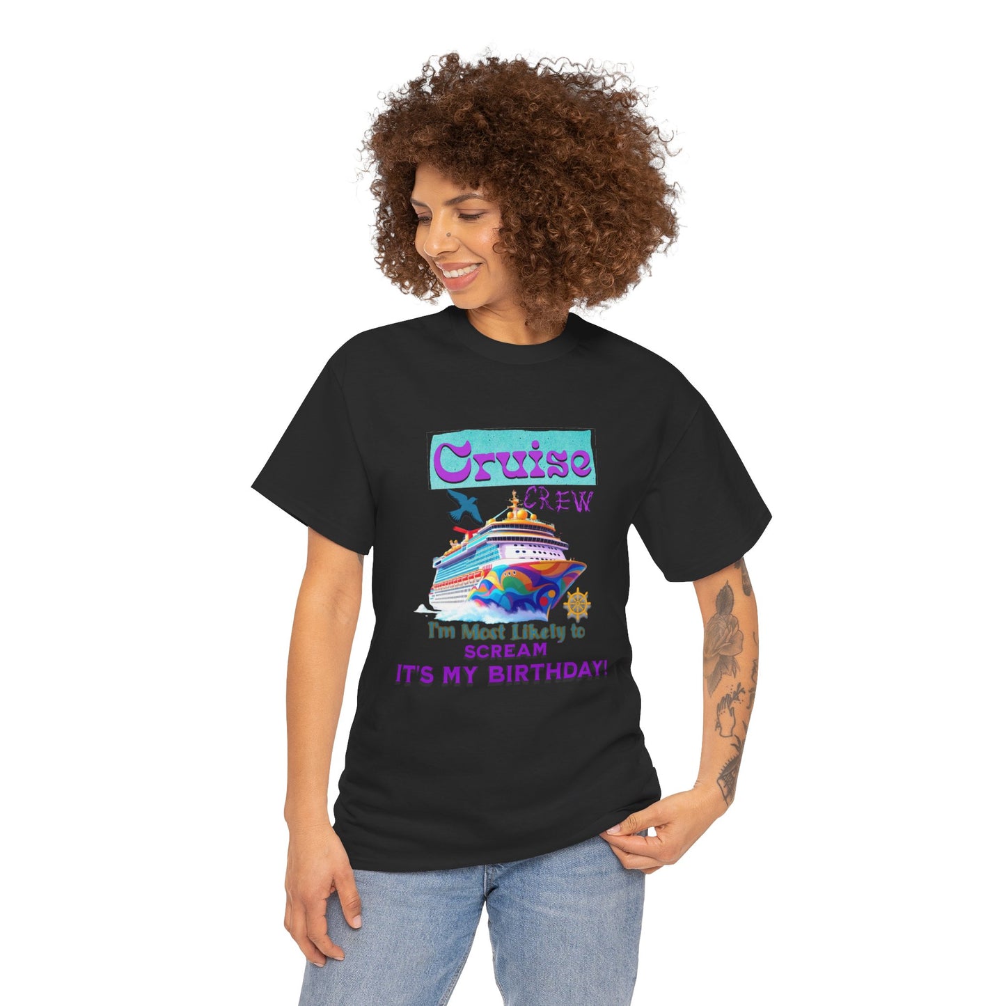 Cruise Crew Birthday T-Shirt, Vacation Shirt, Travel Tee, Fun Cruise Gift, Birthday Celebration Apparel for a Cruise Crew