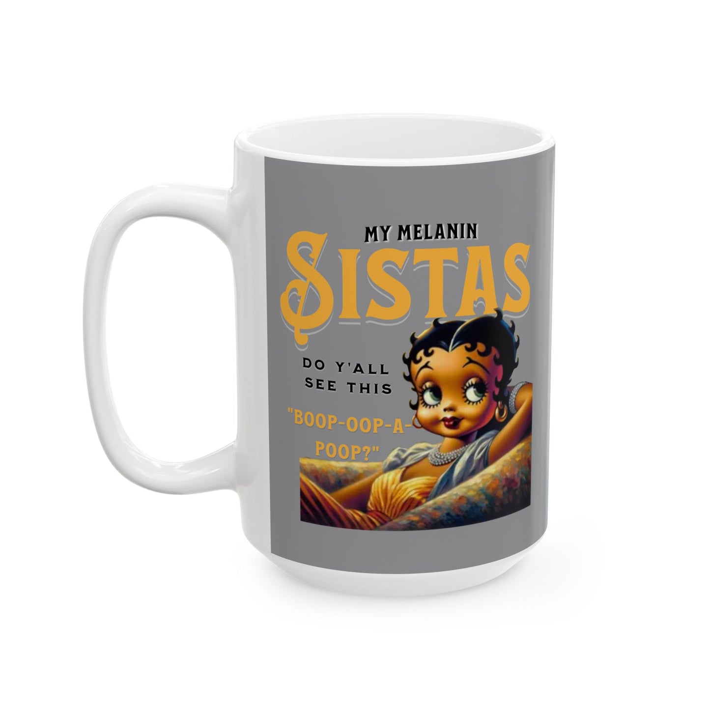 Black Betty Boop Ceramic Mug, (11oz, 15oz), Melanin Betty Boop Humorous Mug, 92 Percent Black Women Mugs, Betty Boop Merchandise