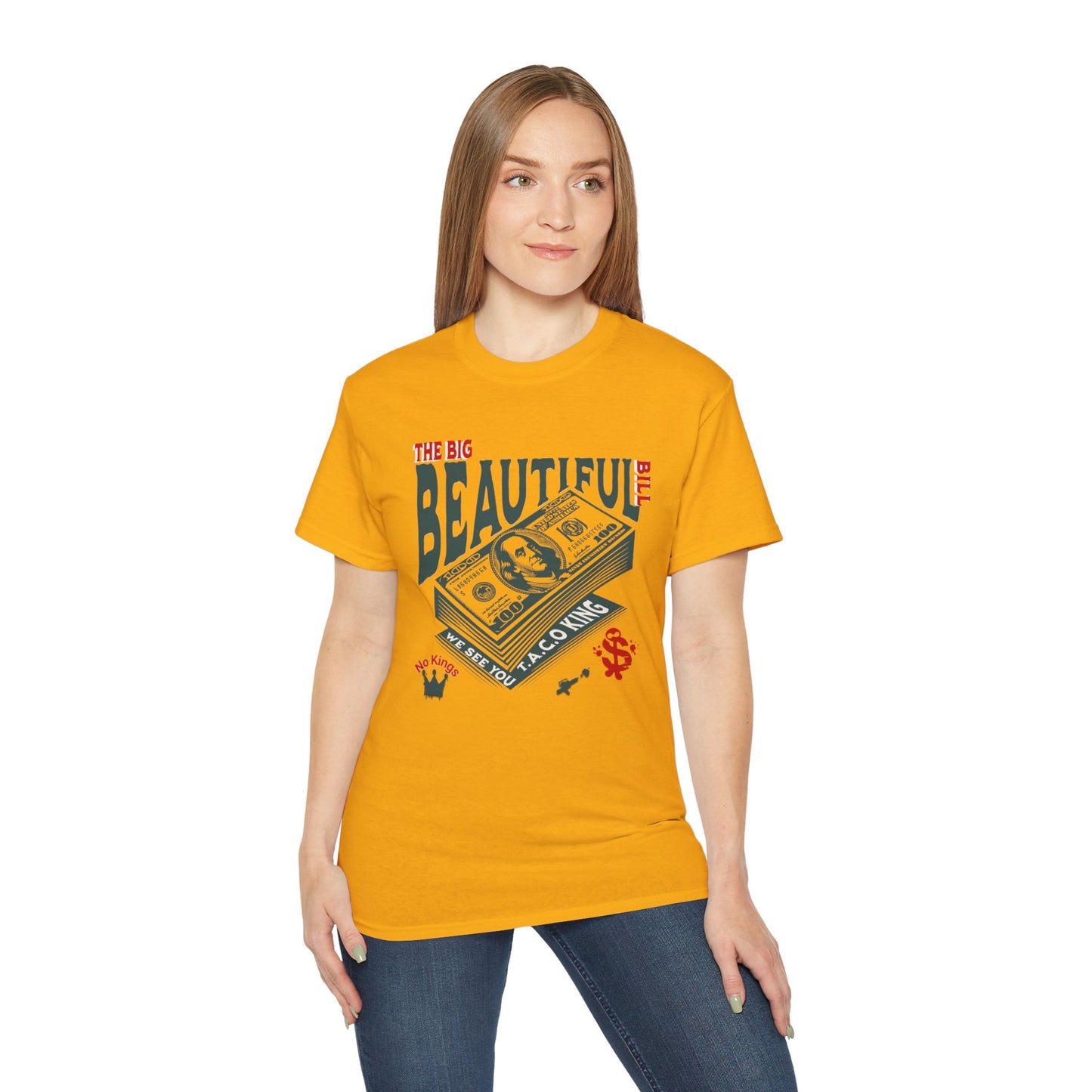 T.A.C.O Donald: Big Beautiful Bill T-Shirt, The Only One Big Beautiful Bill Shirt, No Kings and Hands Off Protest Shirts, Money Falling Shirt