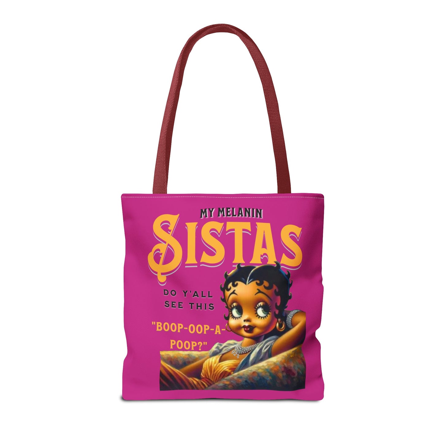 Black Betty Boop Tote Bag, 92 Percent Women Tote Bag, Cute Betty Boop Gift, Pink Betty Boop Tote Bag, Humorous Betty Boop Bag