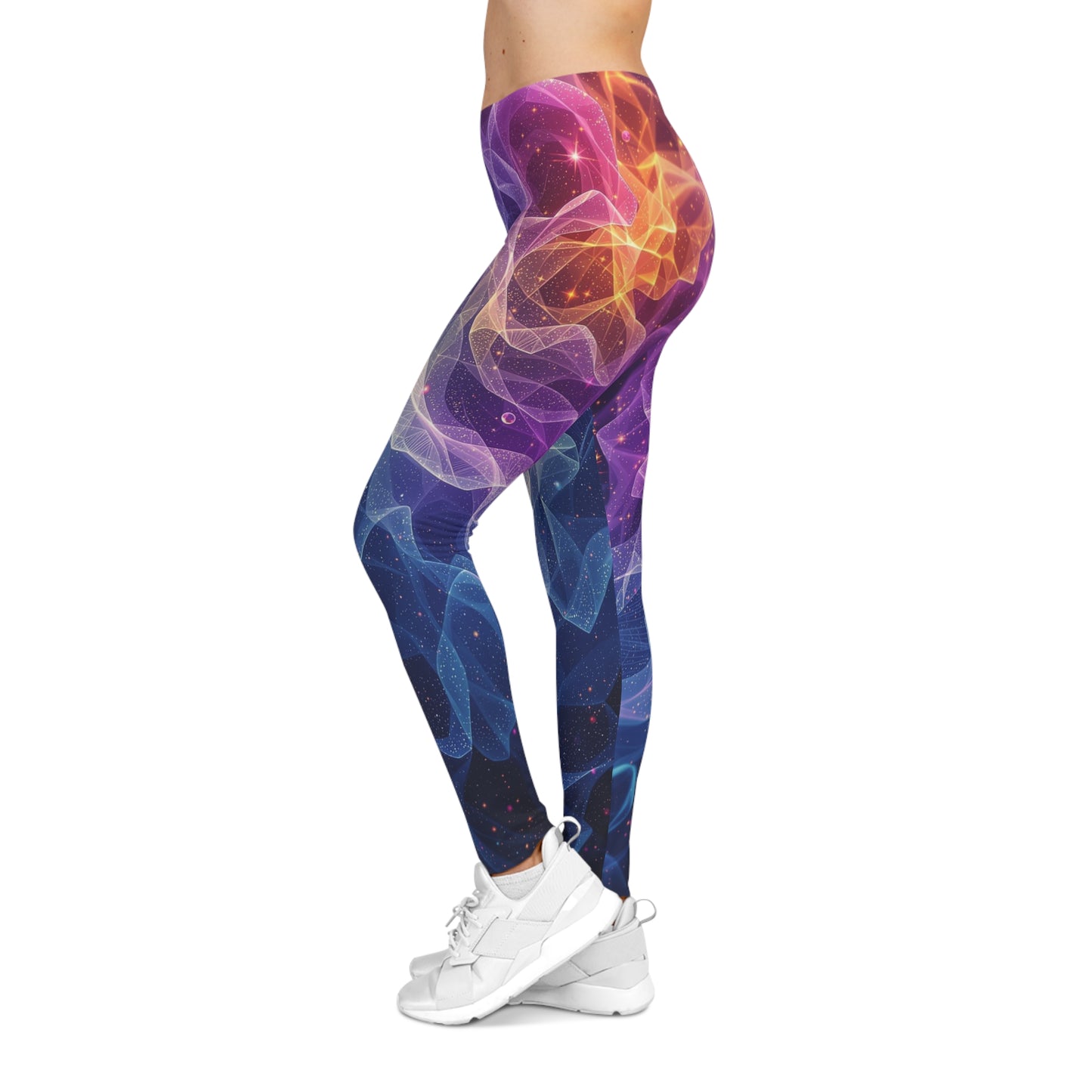 Cosmic Dreams Women's Leggings, Colorful Yoga Pants, Activewear for Women XS TO 2XL, One of a Kind Active Women Pants, Festival Fashion