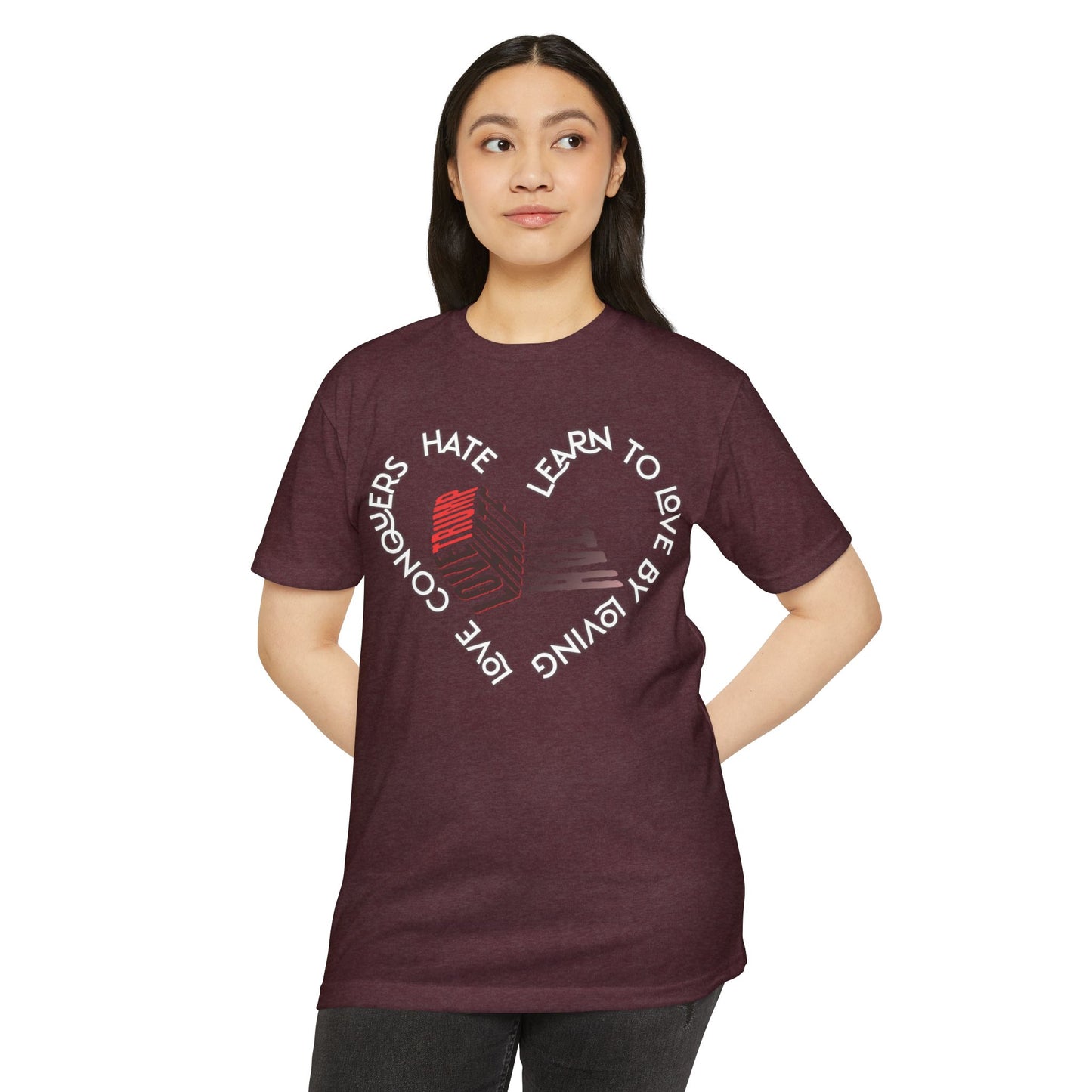 Vibrant Love Trump Hate Unisex T-Shirt, Graphic Tee for Casual Wear, Ideal for Gift, Summer Vibes, Celebration Style, Trendy Streetwear