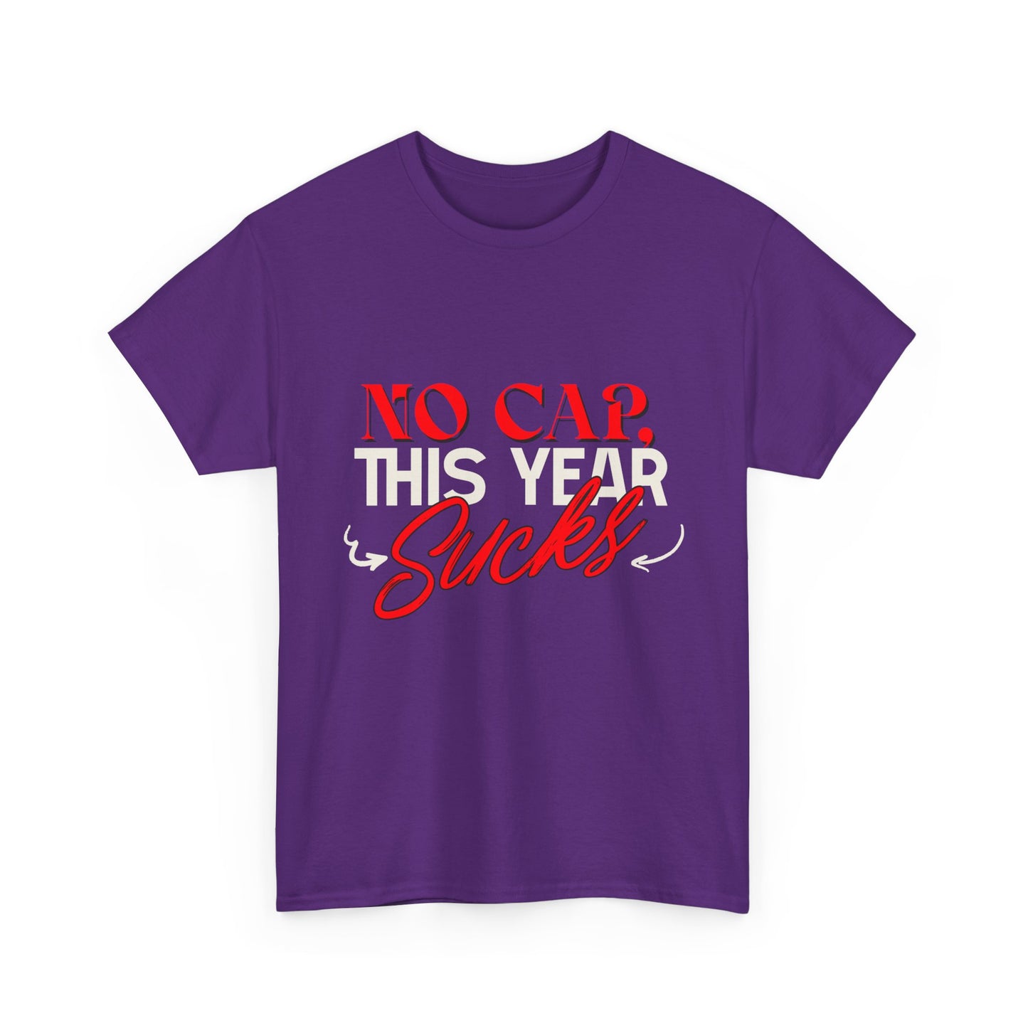 No Cap This Year Sucks Heavy Cotton Unisex T-Shirt, America's Demise 2025, Hard Year Difficult Times Shirt, Fight for Democracy Tees