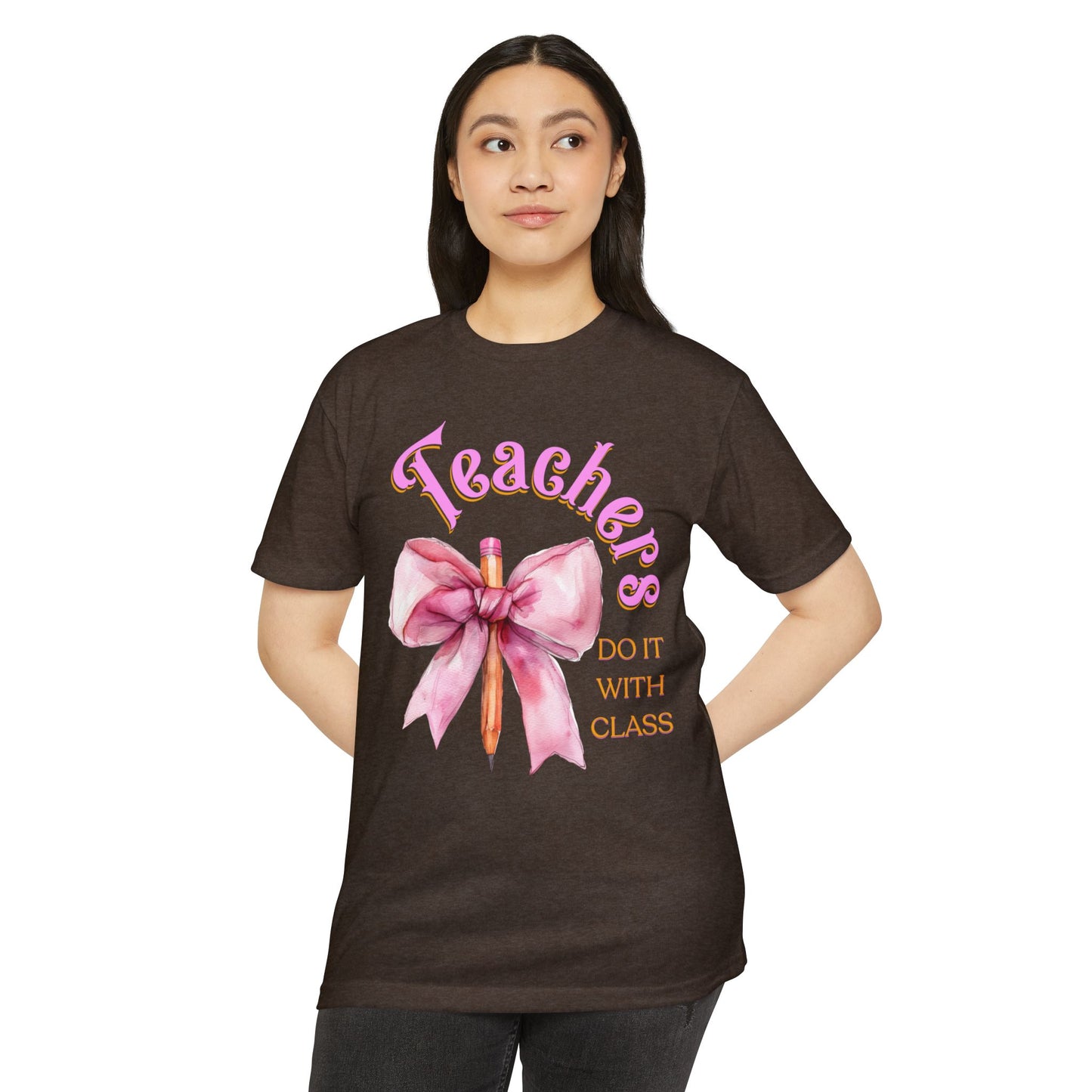 Teachers Do It with Class T-Shirt, Coquette Bow Teacher Shirt, Educator Apparel, Back to School Shirt, Cute Teacher Outfit, Cute Teacher Tee