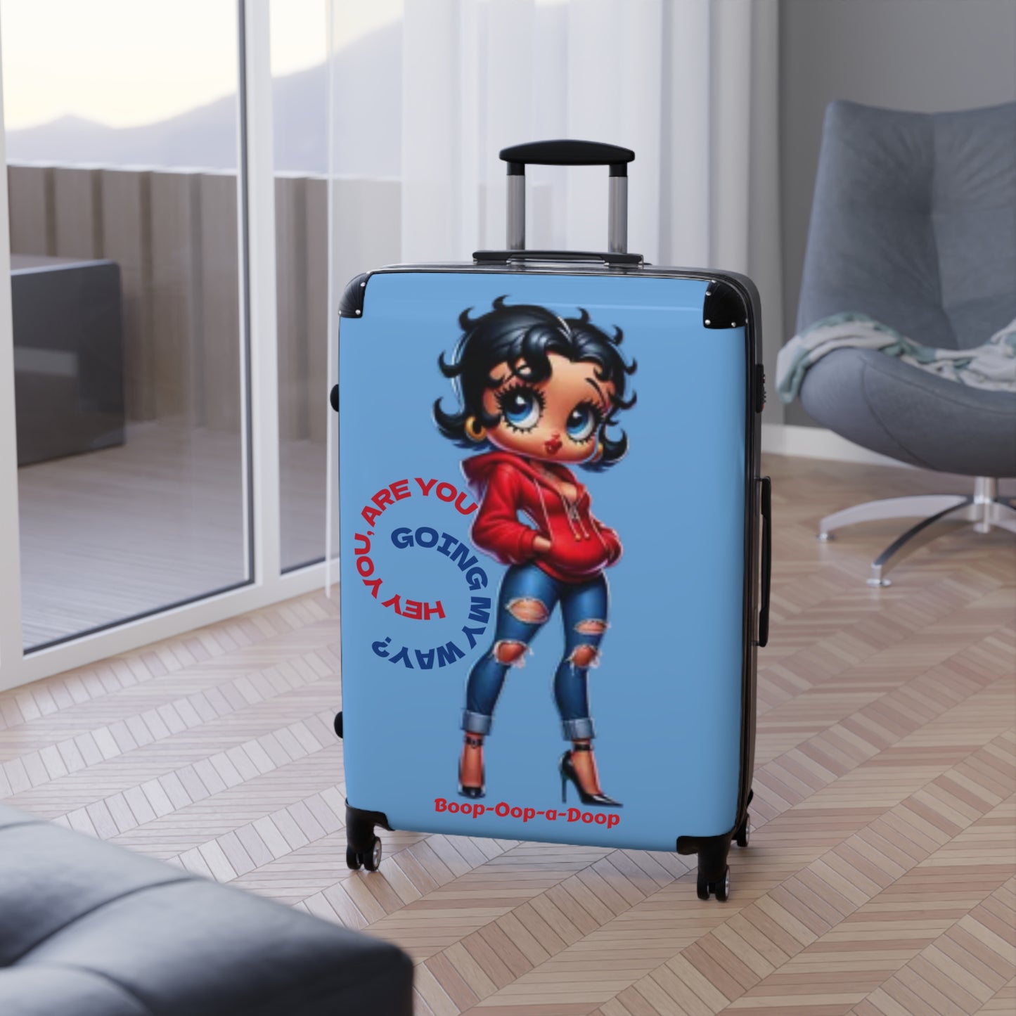 Chic Travel Suitcase with Trendy Betty Boop Cartoon Design, Durable Luggage for Fashion Lovers, Perfect Gift for Travelers, Weekend Getaways