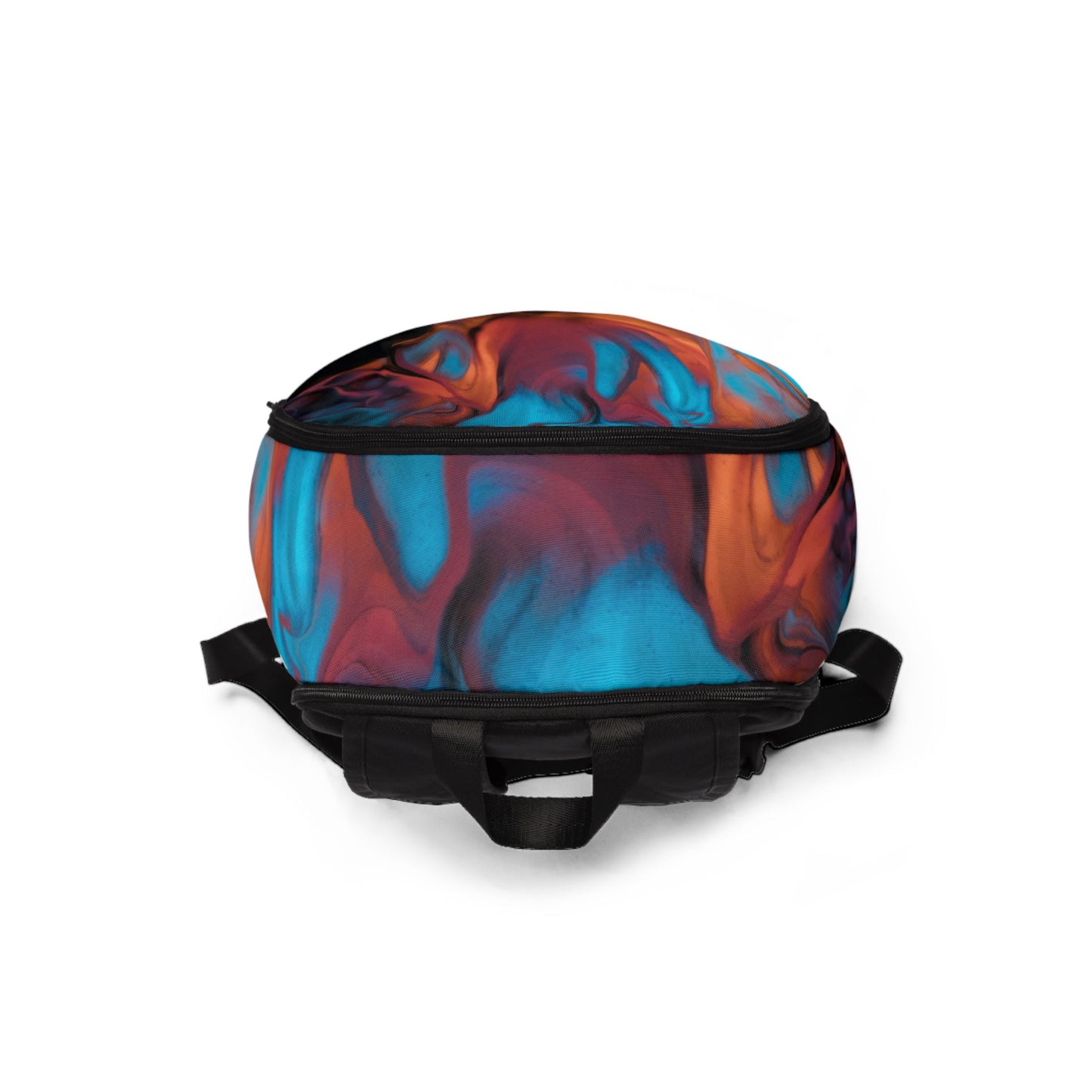 Vibrant Abstract Unisex Backpack, Stylish and Functional Colorful Marble Backpack, Black Backpack with a Marble Pattern