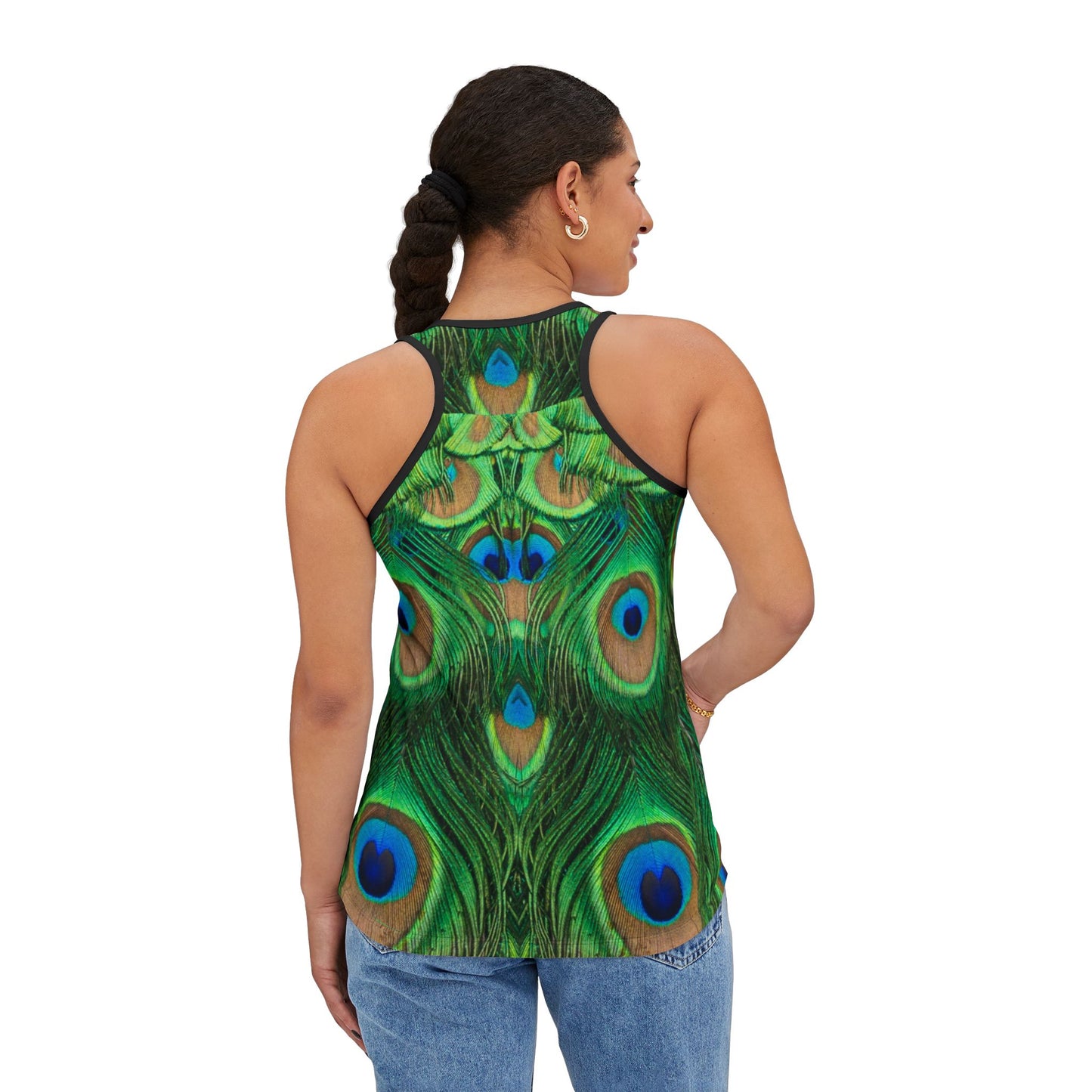 Vibrant Peacock Print Women's Tank Top, Perfect for Summer and Special Occasions, Matching Yoga Pants Sold Separately, Peacock Lover Merch
