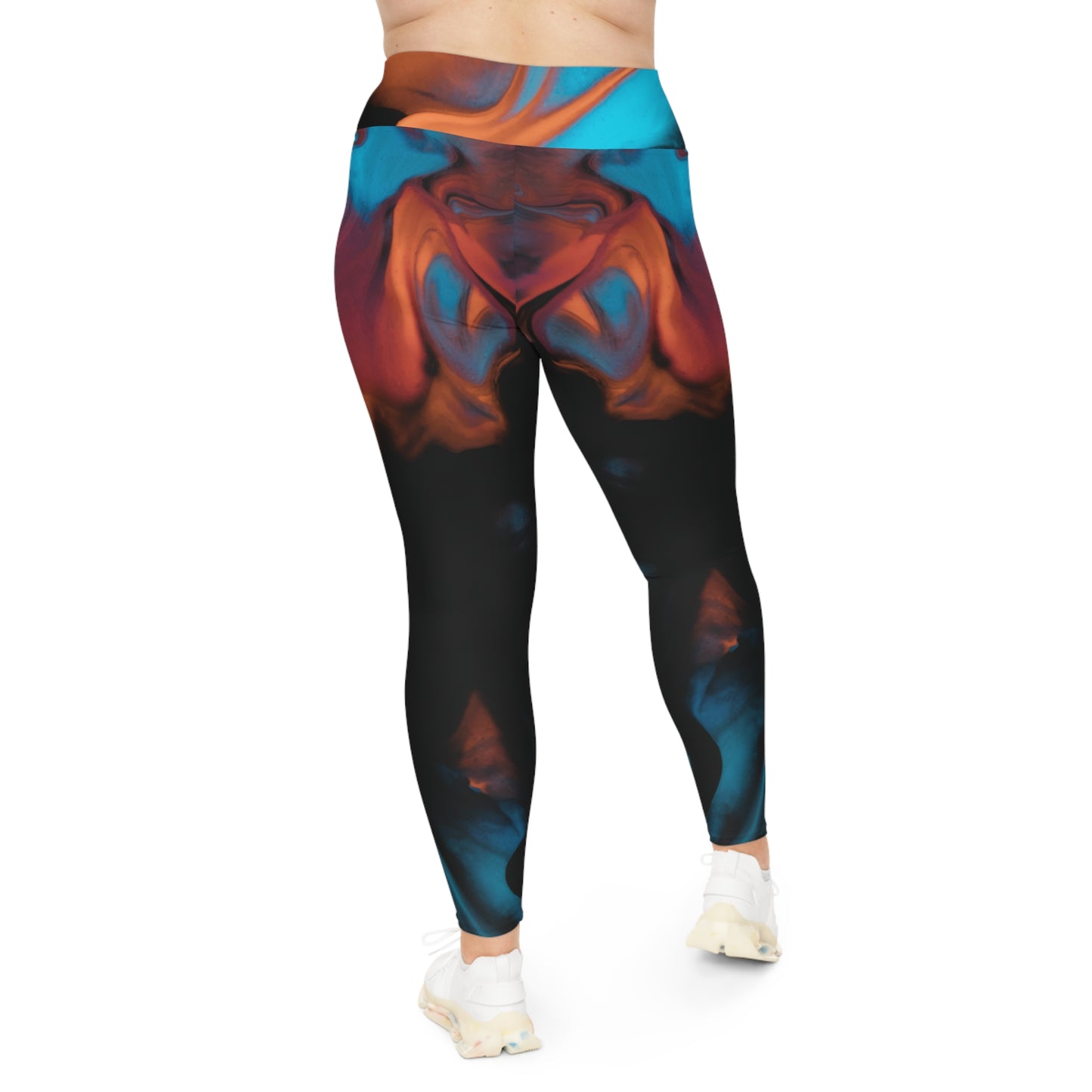 Plus Size Yoga Leggings - Vibrant Abstract Design for Comfort and Style, 2XL to 6XL Cute and Comfortable Leggings, Plus Size Fitness Pants