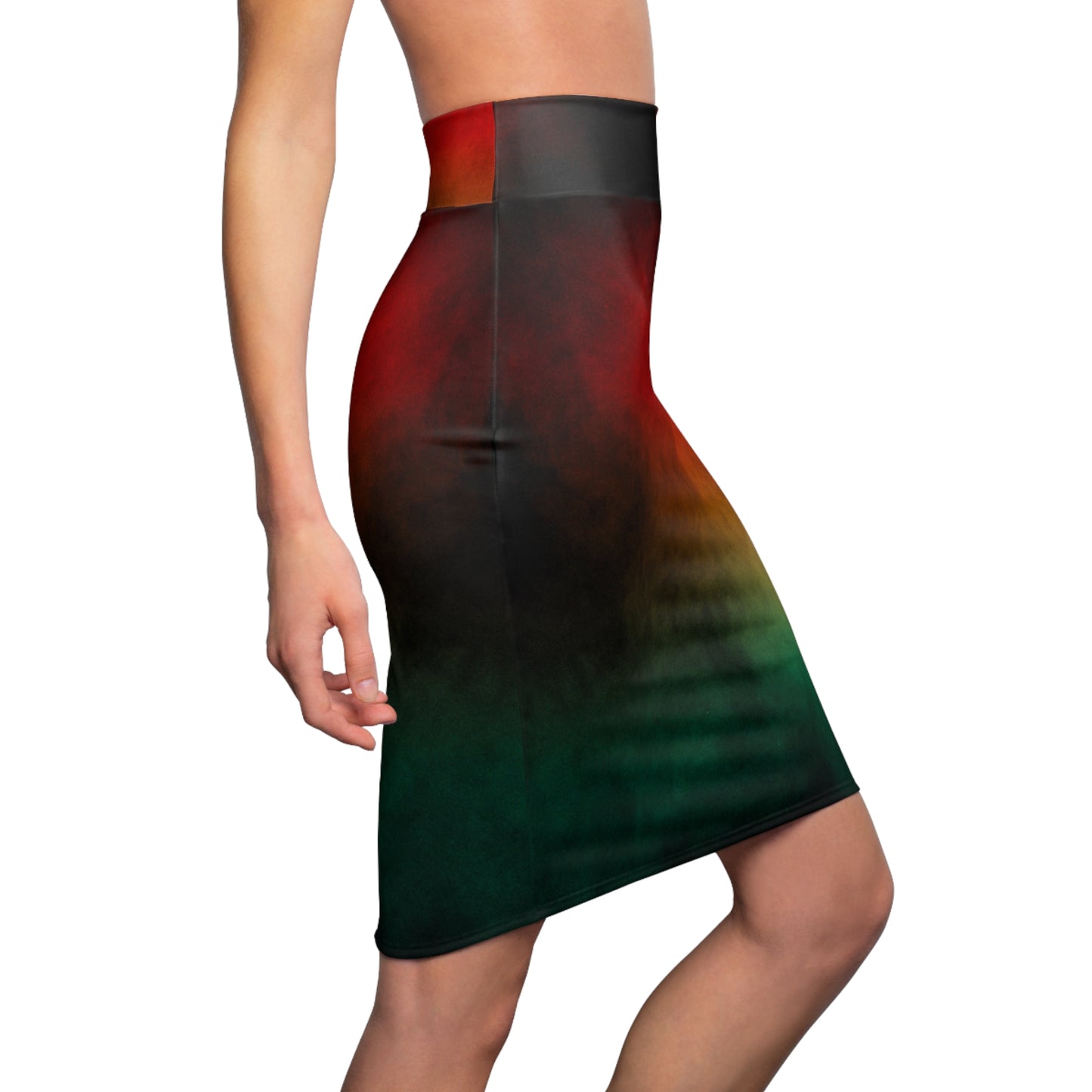 Women's Afrocentric Print Pencil Skirt, Red, Yellow, Green Pencil Skirt, Cute Pencil Skirt for Women,