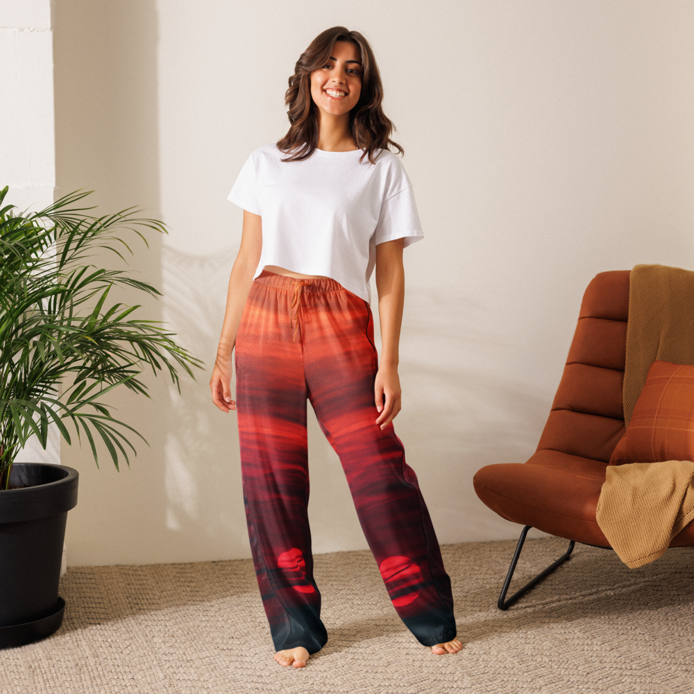 Women’s Red Sunscape Pajama Pants