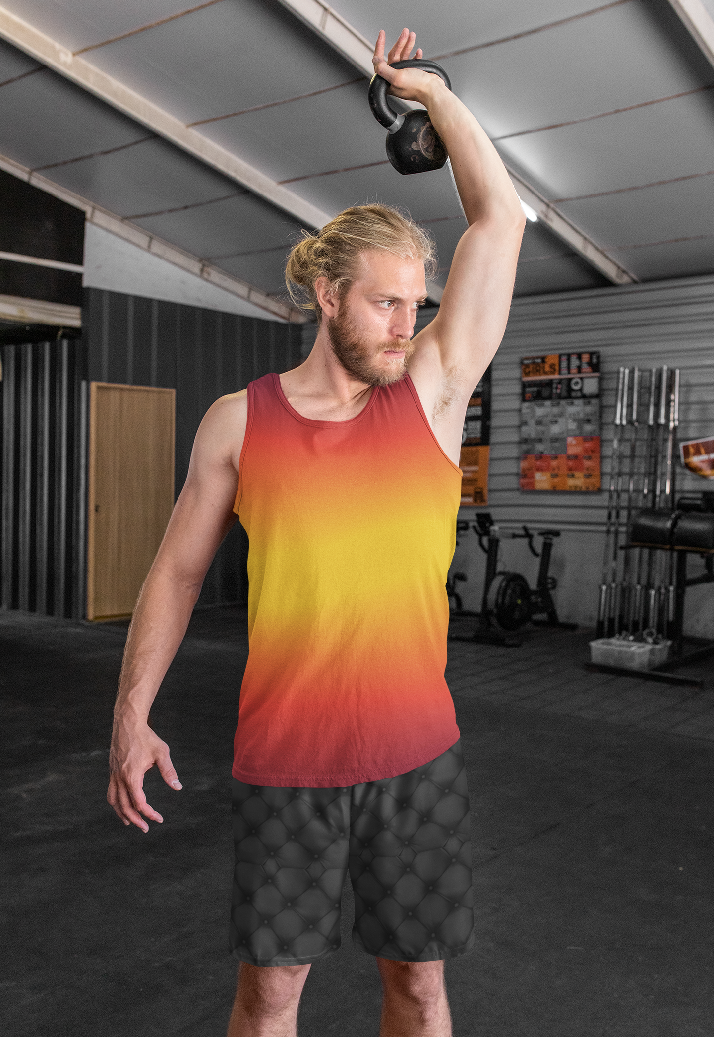Men's Soft Colorful Tank Top, Gym Shirts for Men, One-of-a-Kind Print Soft Style Tank Top for Men