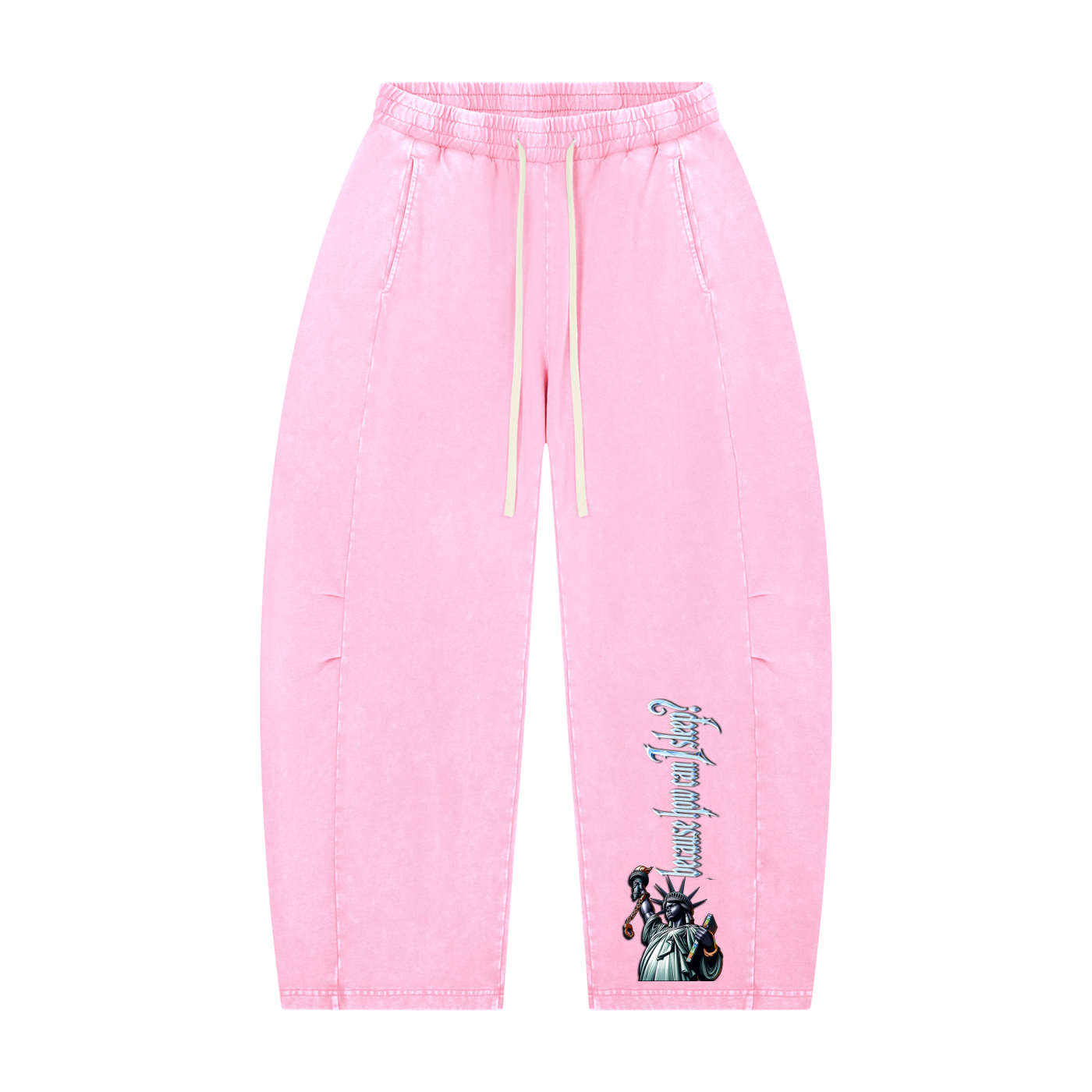 "Woke" Unisex Mineral Wash Barrel Leg Pants