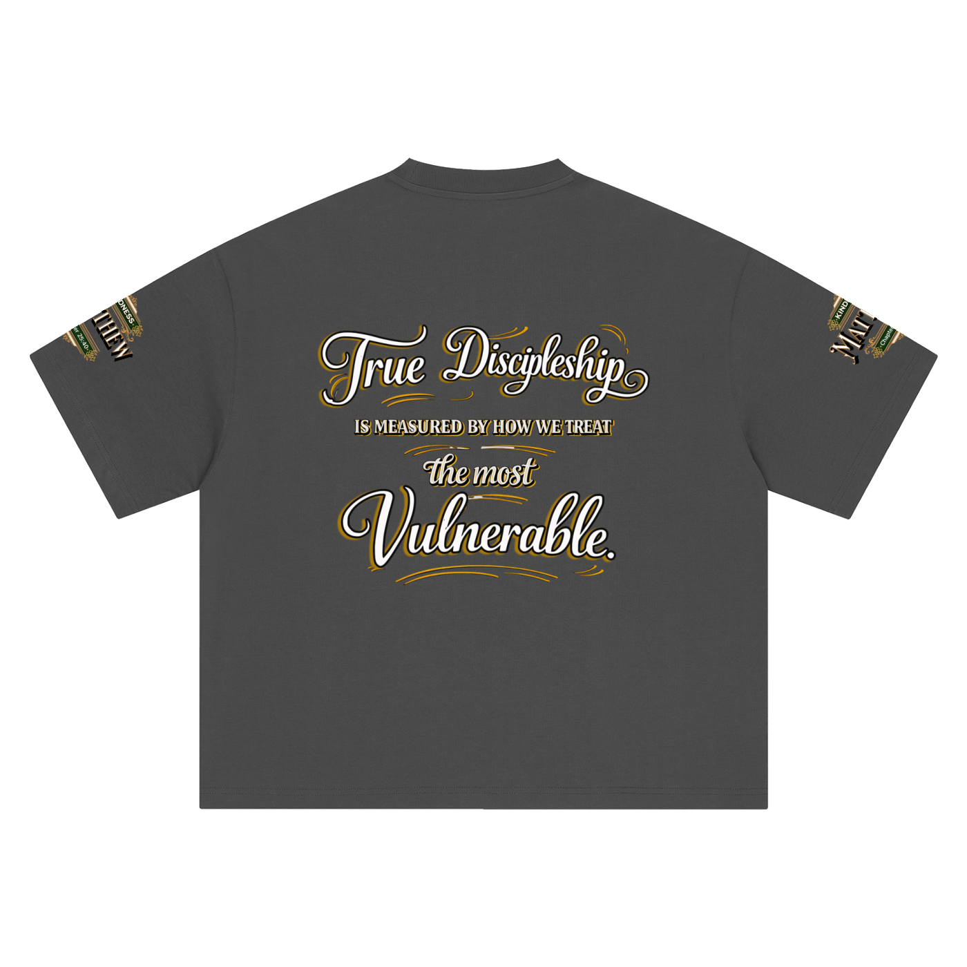 Kindness Matthew 25:40 – Unisex Heavyweight Boxy Oversized Graphic T-Shirt