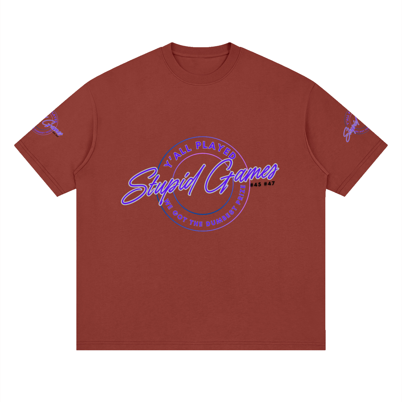 "Played Stupid Games" Streetwear Loose Drop Shoulder Tee