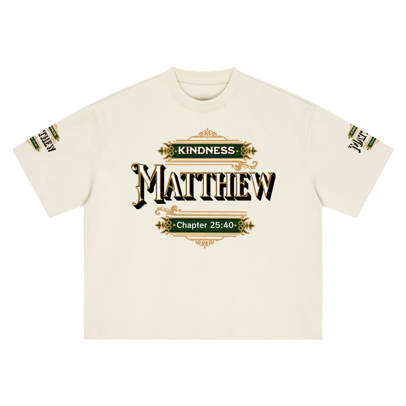 Kindness Matthew 25:40 – Unisex Heavyweight Boxy Oversized Graphic T-Shirt