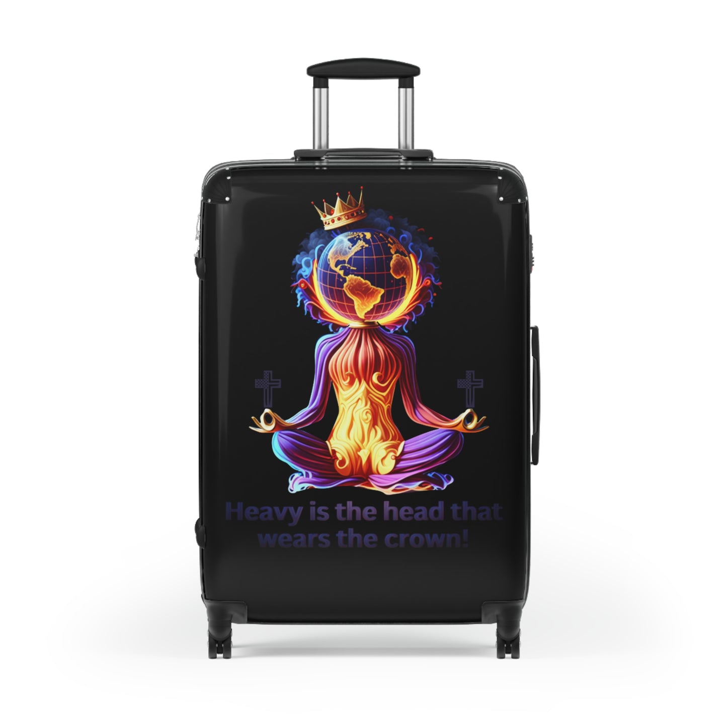 "Heavy is the Head" Travel Suitcase, Women Custom Suitcase, Inspirational Suitcase for Women, Colorful Suitcase for Women