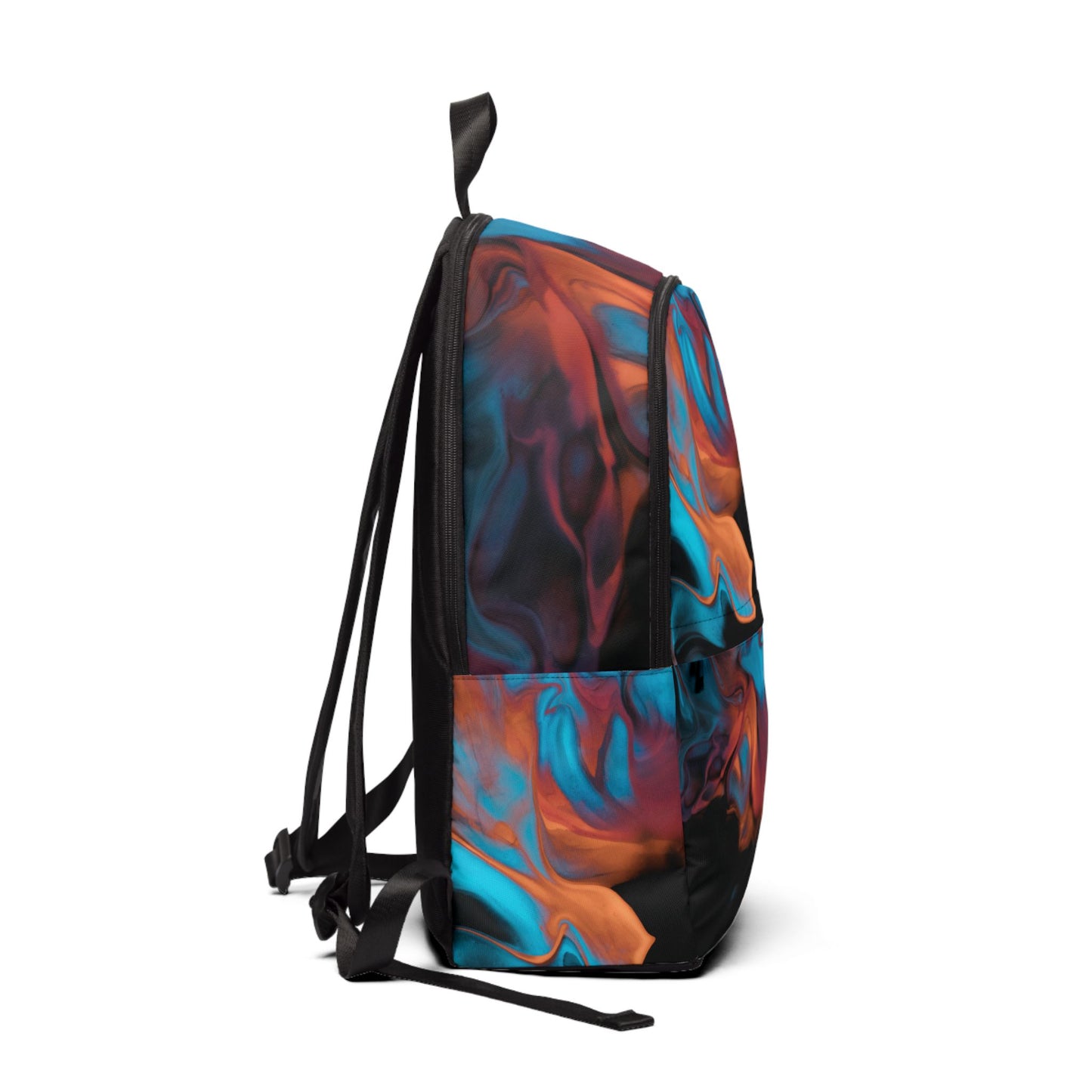 Vibrant Abstract Unisex Backpack, Stylish and Functional Colorful Marble Backpack, Black Backpack with a Marble Pattern