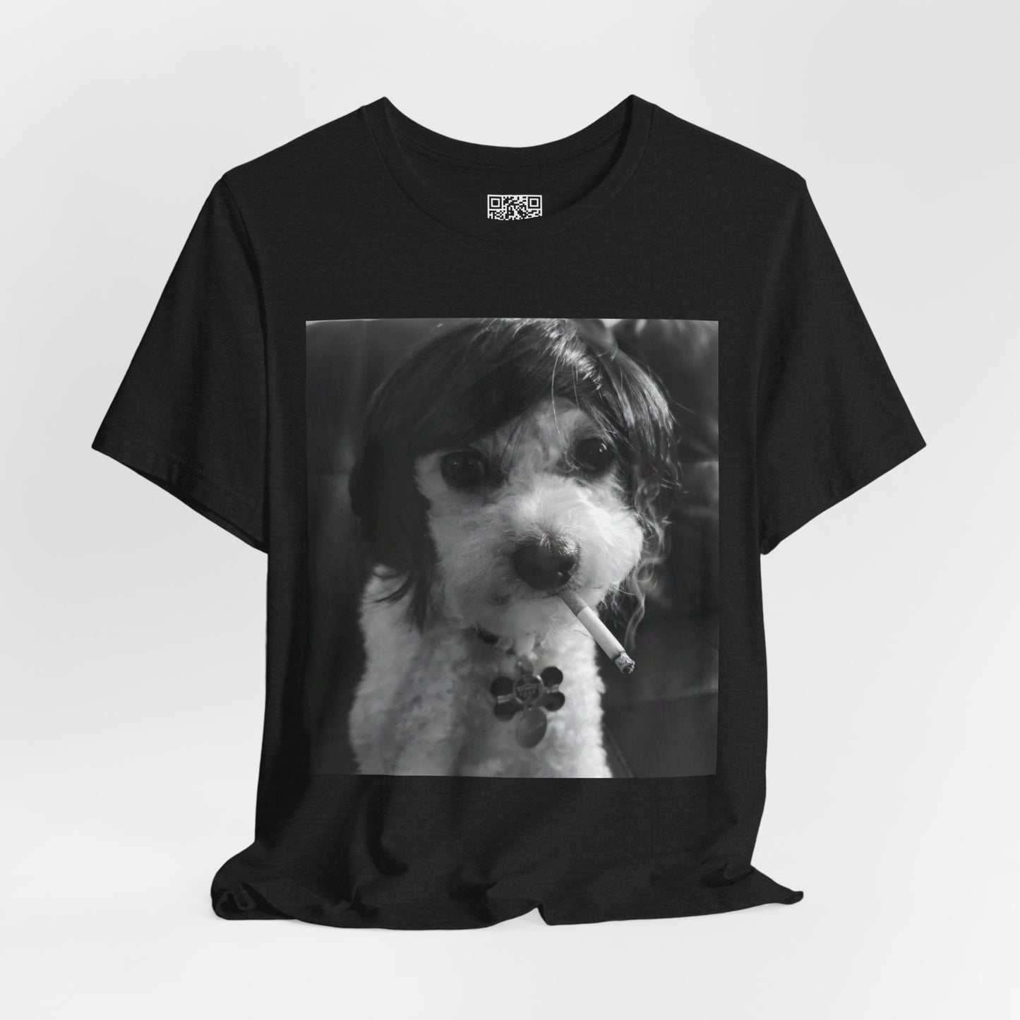 Personalized Dog Photo Tee — Retro Black & White Puppy Portrait T-Shirt