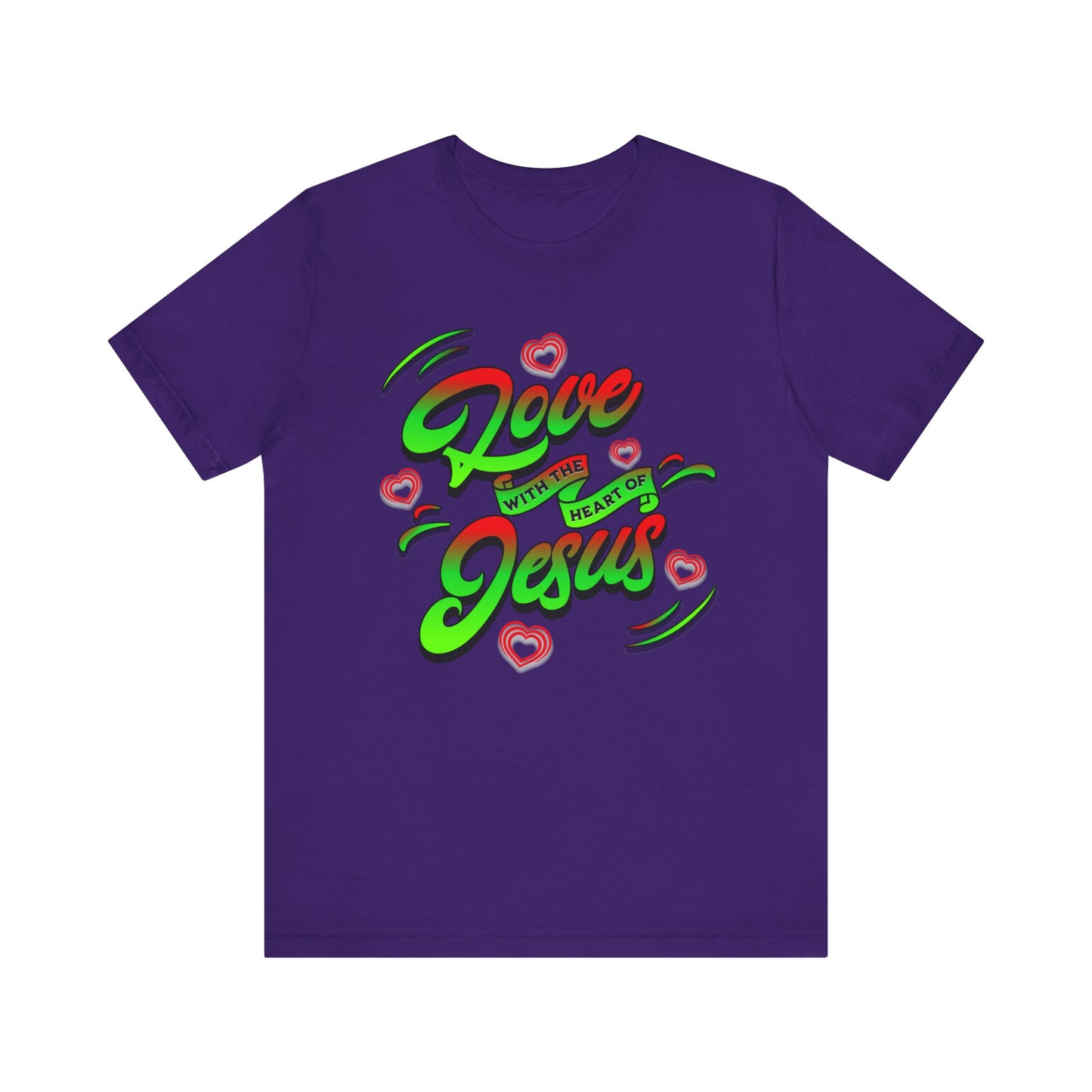 Love with the Heart of Jesus, Unisex Religious T-Shirts, Christian Apparel Gift, Love Thy Neighbor Shirts, Gift for a Religious Person, Christian Merchandise