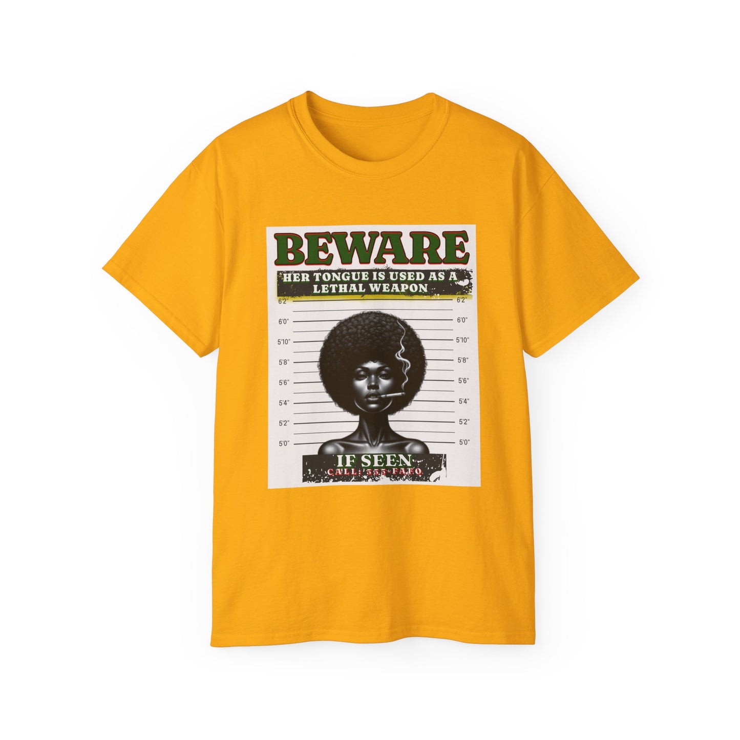 Empowering Graphic Tee, Her Tongue is a Lethal Weapon Shirt, FAFO Cotton T-Shirt, Inspirational Art Tee, Funny Trendy Gift for Friends