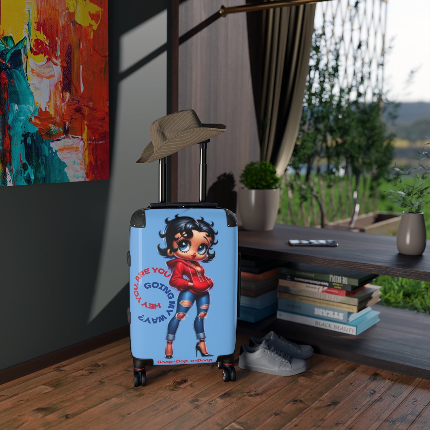 Chic Travel Suitcase with Trendy Betty Boop Cartoon Design, Durable Luggage for Fashion Lovers, Perfect Gift for Travelers, Weekend Getaways