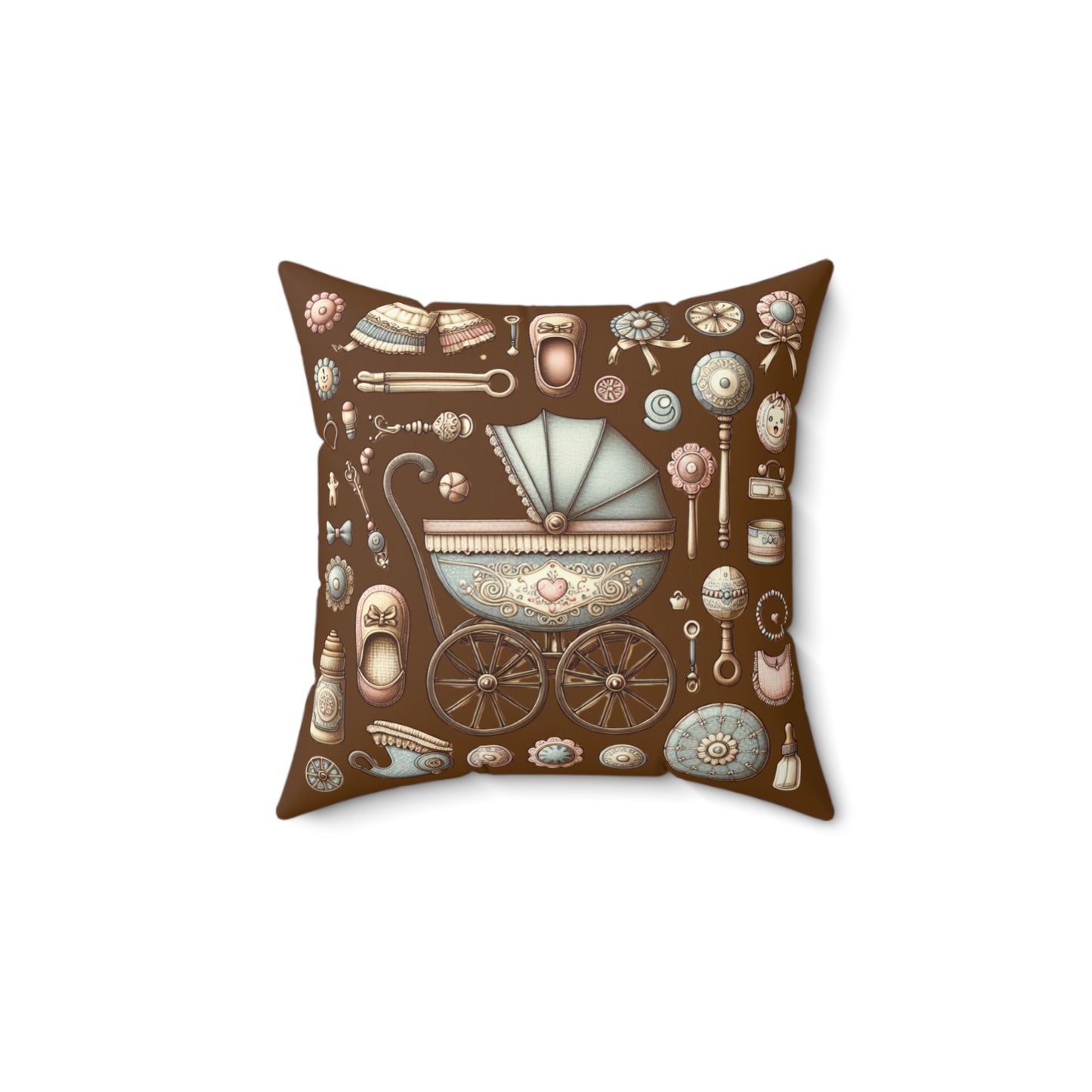 Beautiful Polyester Square Pillow for a Baby's Room, Baby Shower Gift for Boy or Girl, Cute Gift for a Baby Shower,