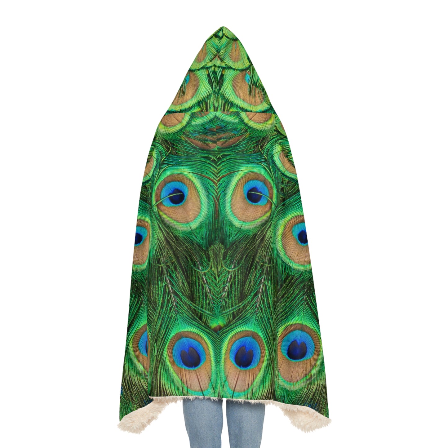 Peacock Pattern Snuggle Blanket - Cozy Hooded Throw for Relaxation & Gifts, Soft and Comfortable Mother's Day Gift,