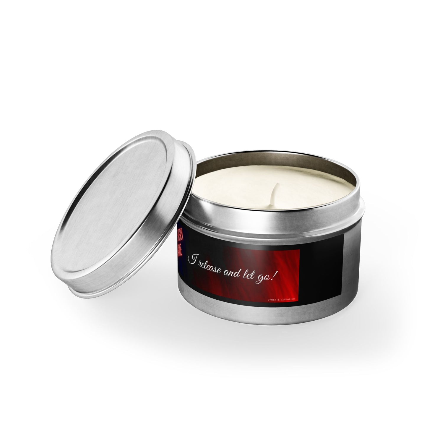 Lynette Cavalier's Tin Candles, Captivating aromas: Evergreen, Fresh Coffee, Mango Coconut, Spa Retreat, Vanilla Bean, Tin Colors: Gold, Silver, Black