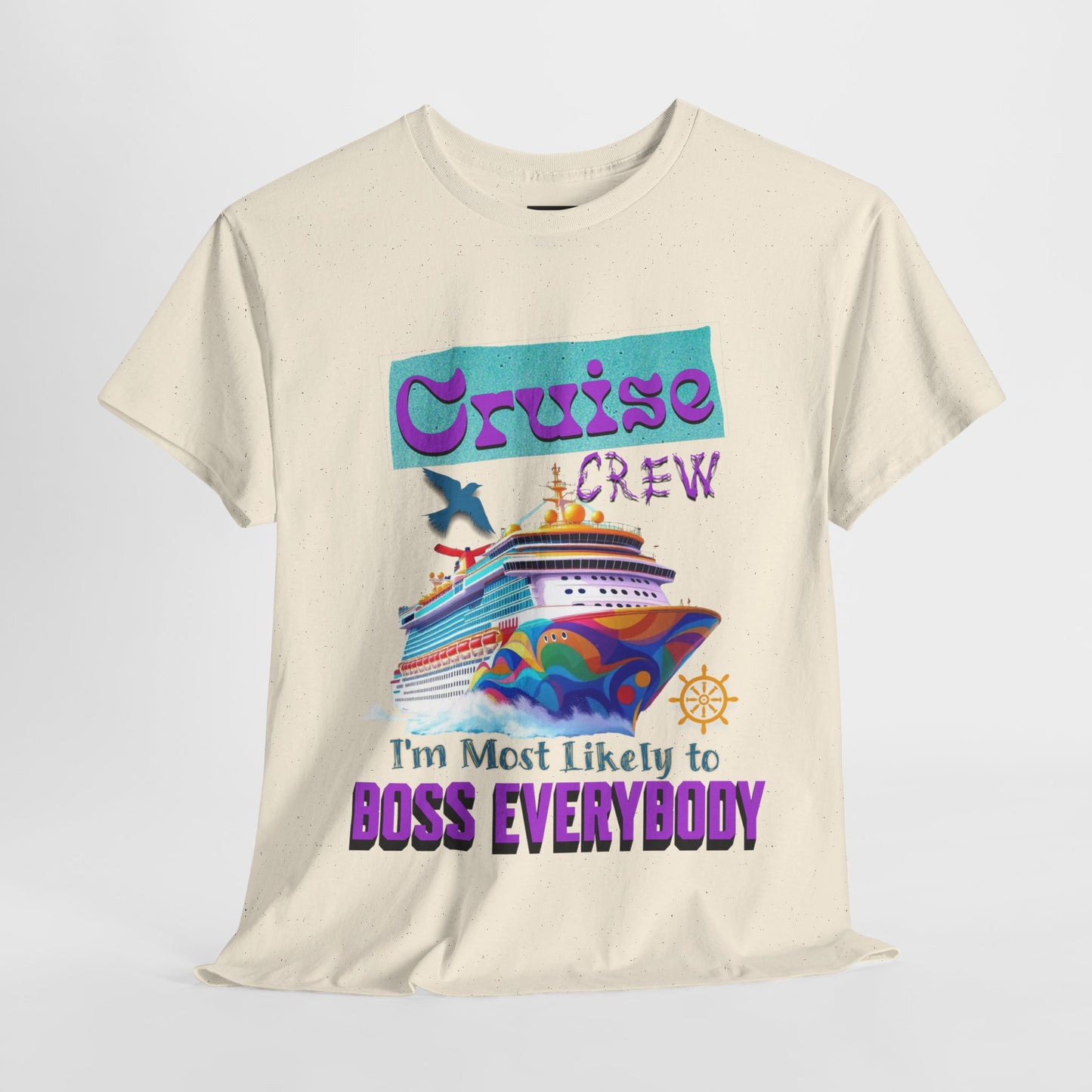Cruise Crew Heavy Cotton Tee - Fun Cruise Vacation Shirt, Cruise-themed Apparel, Travel Gift, Nautical Wear, Summer Adventure T-Shirt