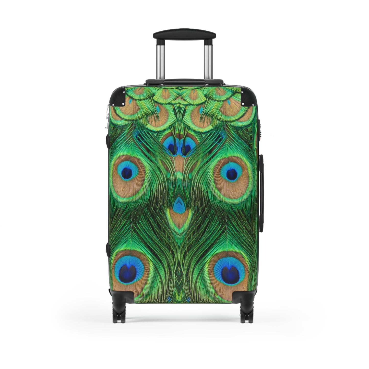 Peacock Print Travel Suitcase | Vibrant Luggage for Adventure | Stylish Carry-On for Vacations, Trips, Getaways, and Travel