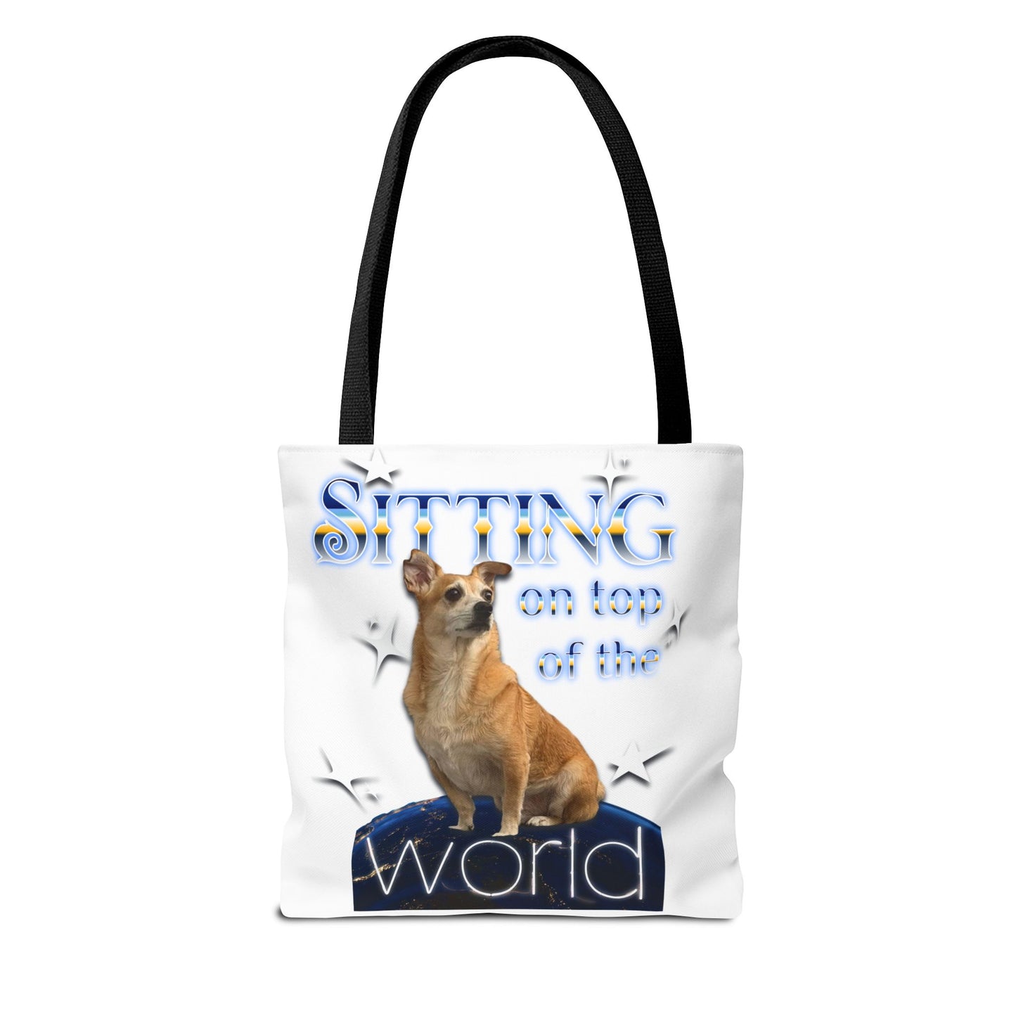 Personalized Tote Bag — "Sitting on Top of the World" Corgi Tote