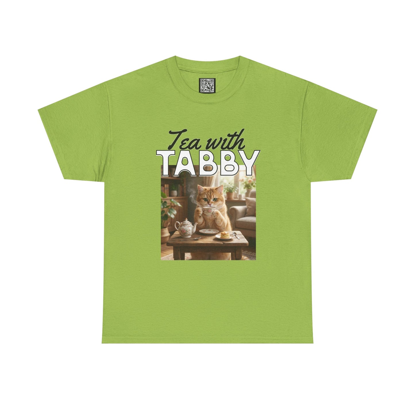 Personalized Tea with Tabby T-Shirt — Custom Cozy Cat Graphic Tee