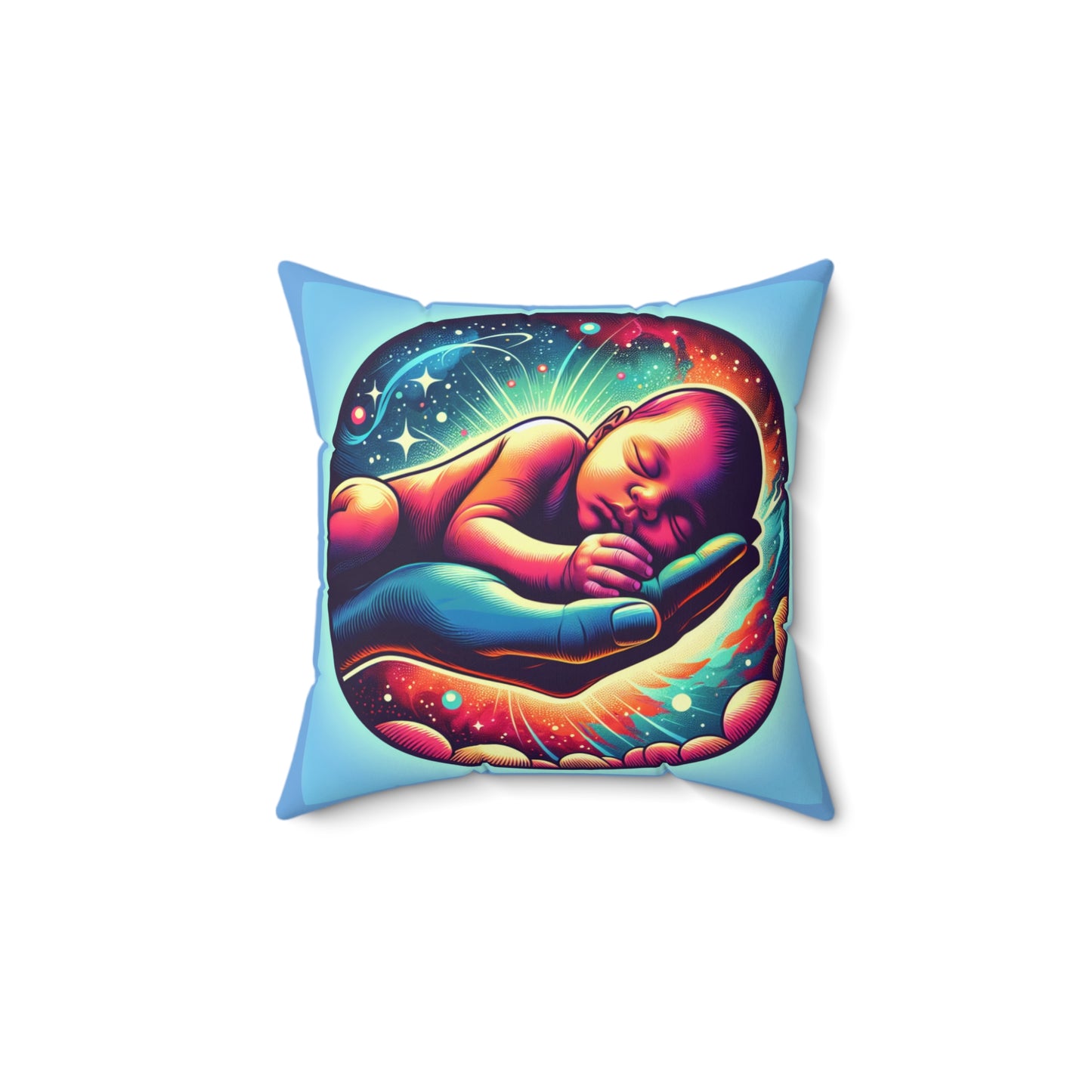 Beautiful Blue Baby Pillow, Cute Baby Shower Gifts, Throw Pillow for a Boy or Girls Room, Baby Decorative Pillow, Baby Shower Gift for Girl or Boy
