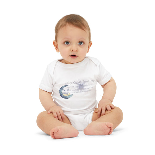 Cute Infant Jersey One Piece - "Now I Lay Me Down to Sleep" Baby Bodysuit, Newborn Baby Shower Gift, Onesie with a Nighttime Prayer