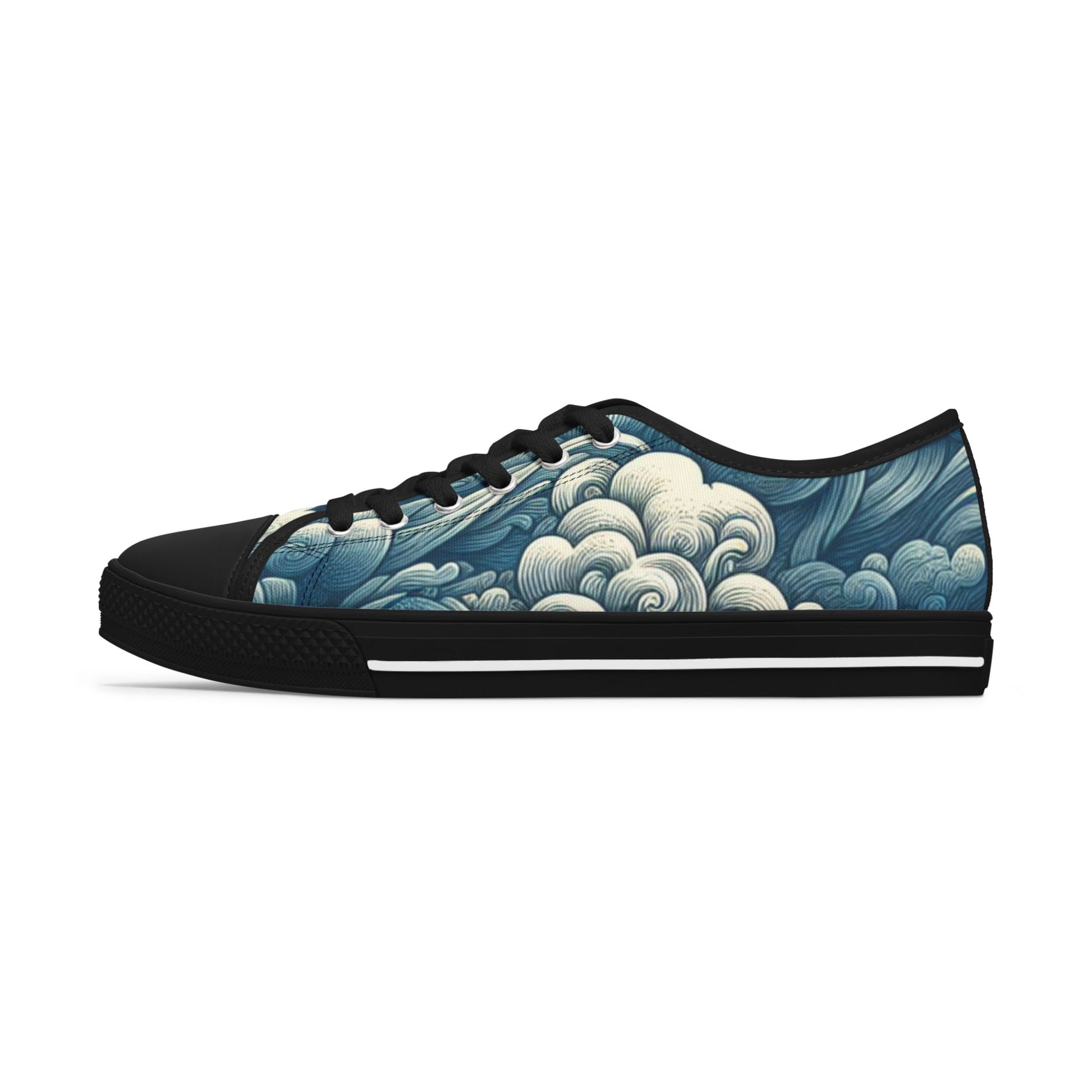 Women's Artistic Cloud Print Sneakers | Trendy Low-Top Shoes, Walking Sneakers, Casual Footwear, Gift for Her, Unique Sneaker Design