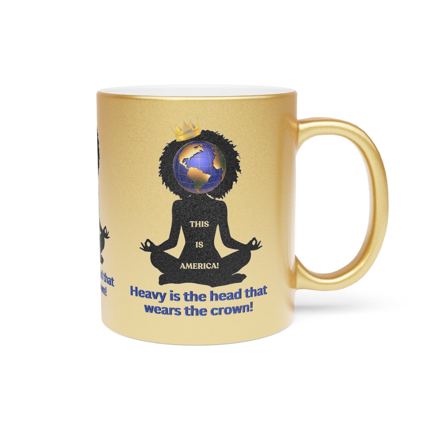 Heavy is the Head Woman Metallic Mug (Silver\Gold), Gift for Mother's Day, Perfect Grandma Gifts