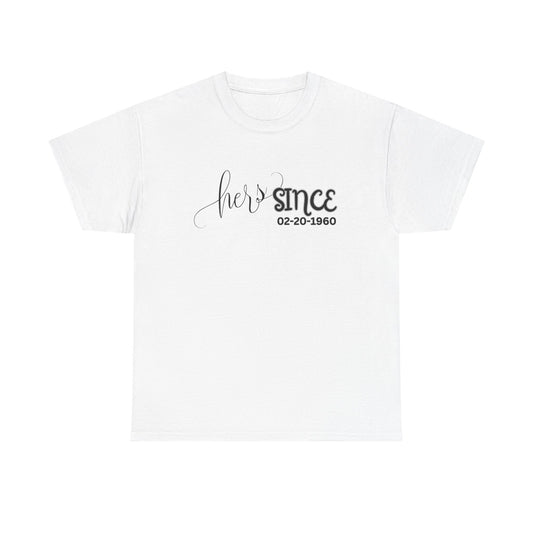 Hers Valentine Couples T-Shirt | Personalized Matching Tee | 13 Colors, S–5XL (His Sold Separately)