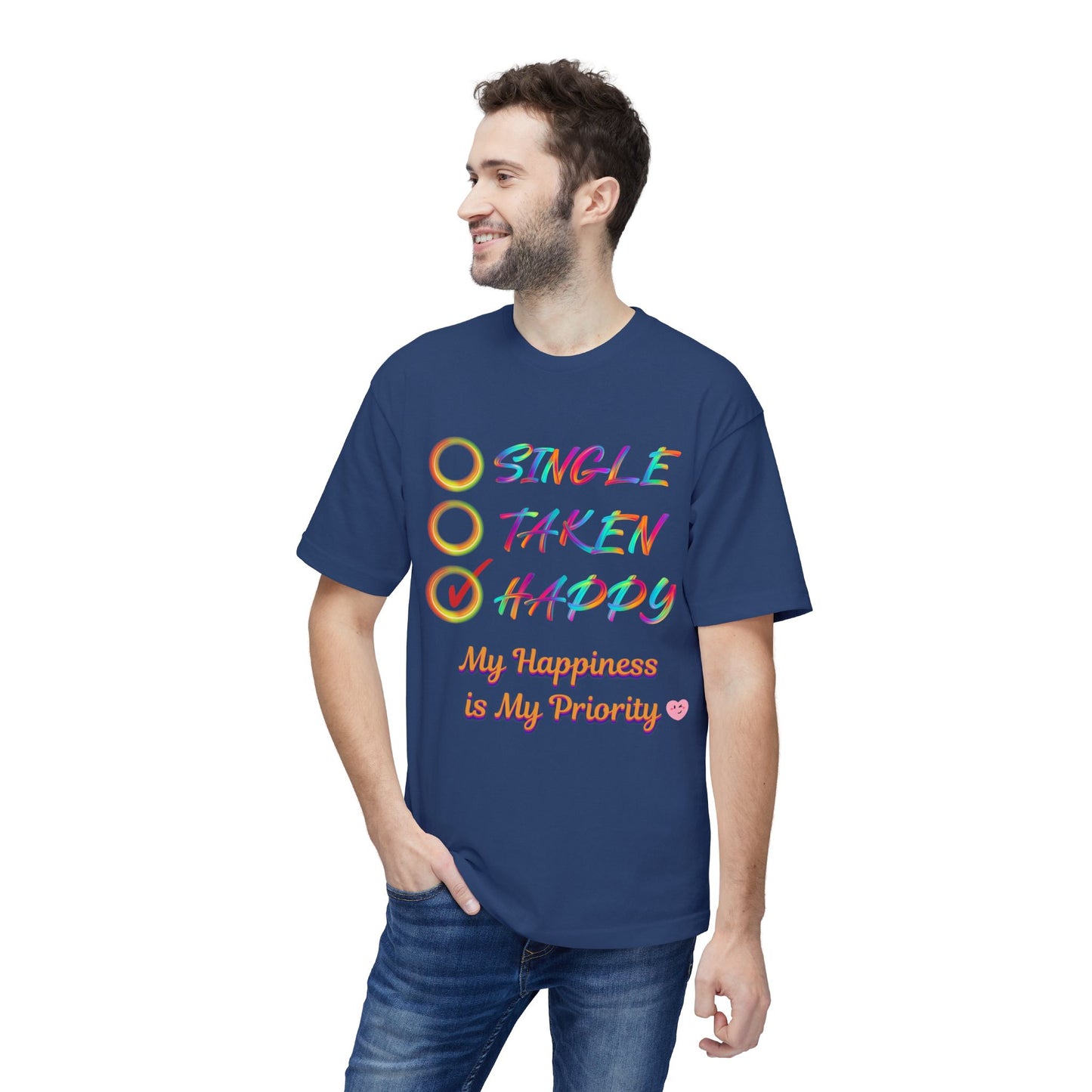 My Happiness is My Priority, Unisex Midweight T-shirt, Valentine to Myself T-Shirt, Valentine T-Shirt, Self-Love T-Shirts, Taken, Single Happy