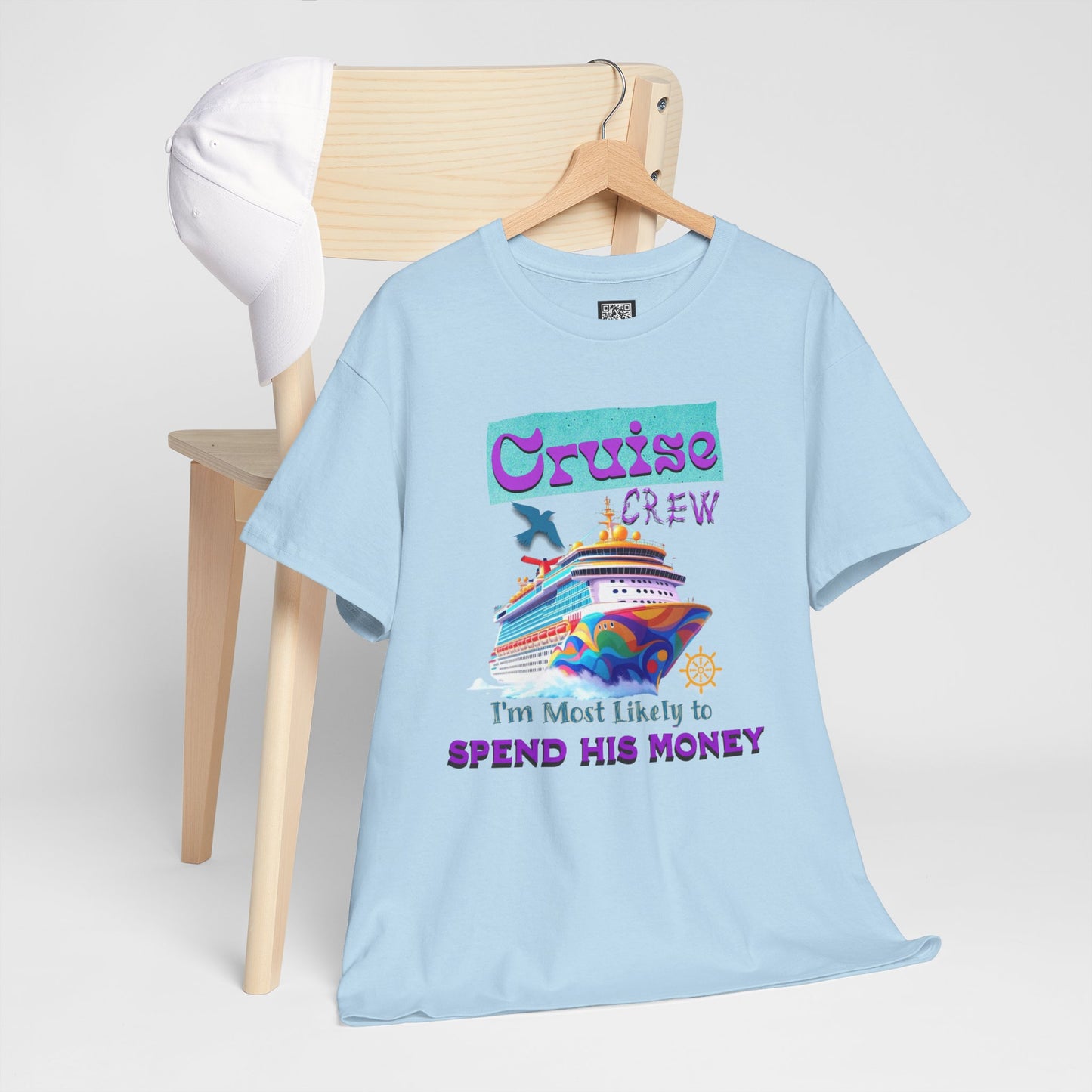 Funny Cruise Crew Tee, Vacation T-Shirt, Gift for Cruise Lovers, Vacation Humor Apparel, Travel Enthusiast Shirt, Spend His Money Tee