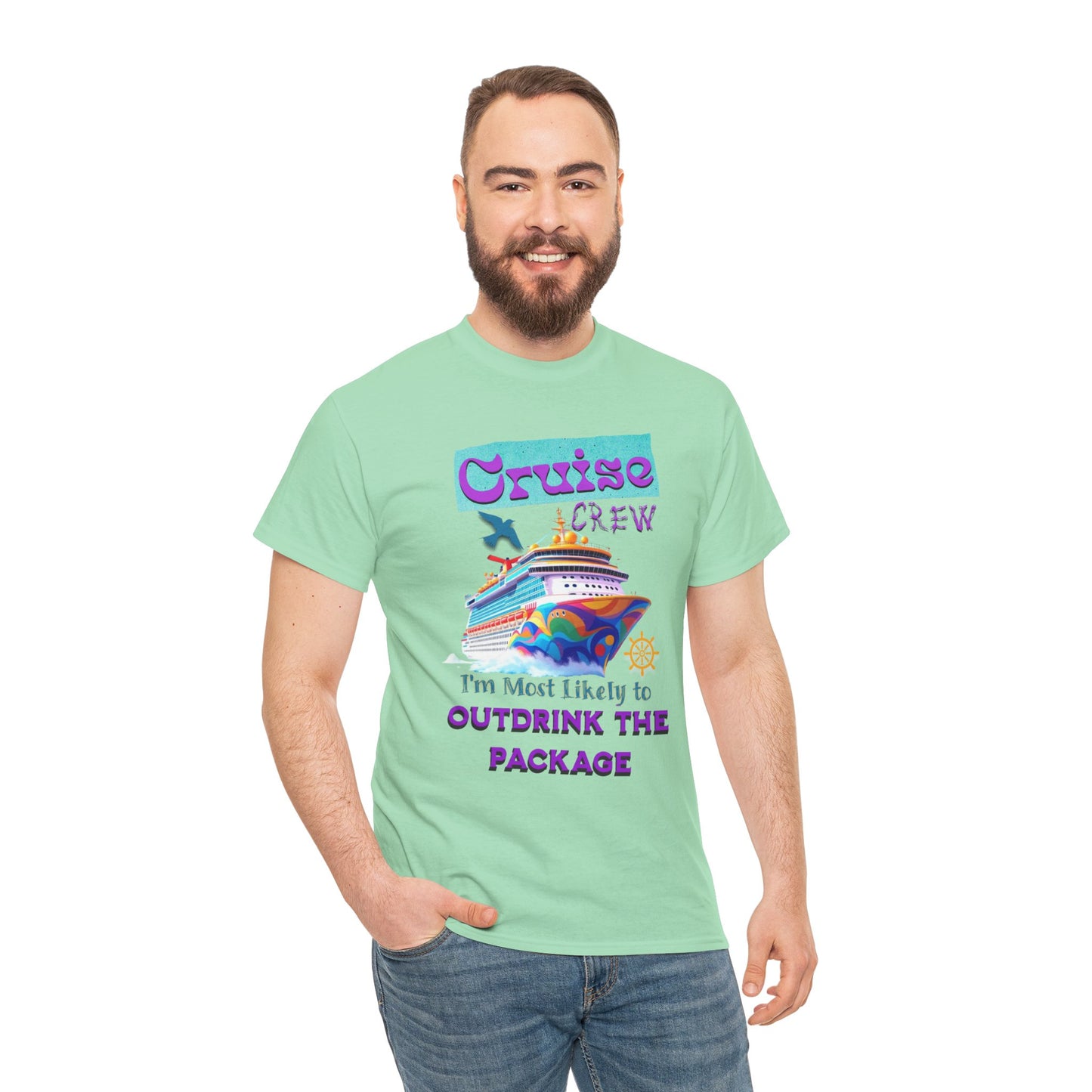 Cruise Crew Outdrink Package Tee | Fun Vacation T-Shirt | Perfect for Summer, Group Trips, Gifts, Drink Package T-Shirt for Cruise