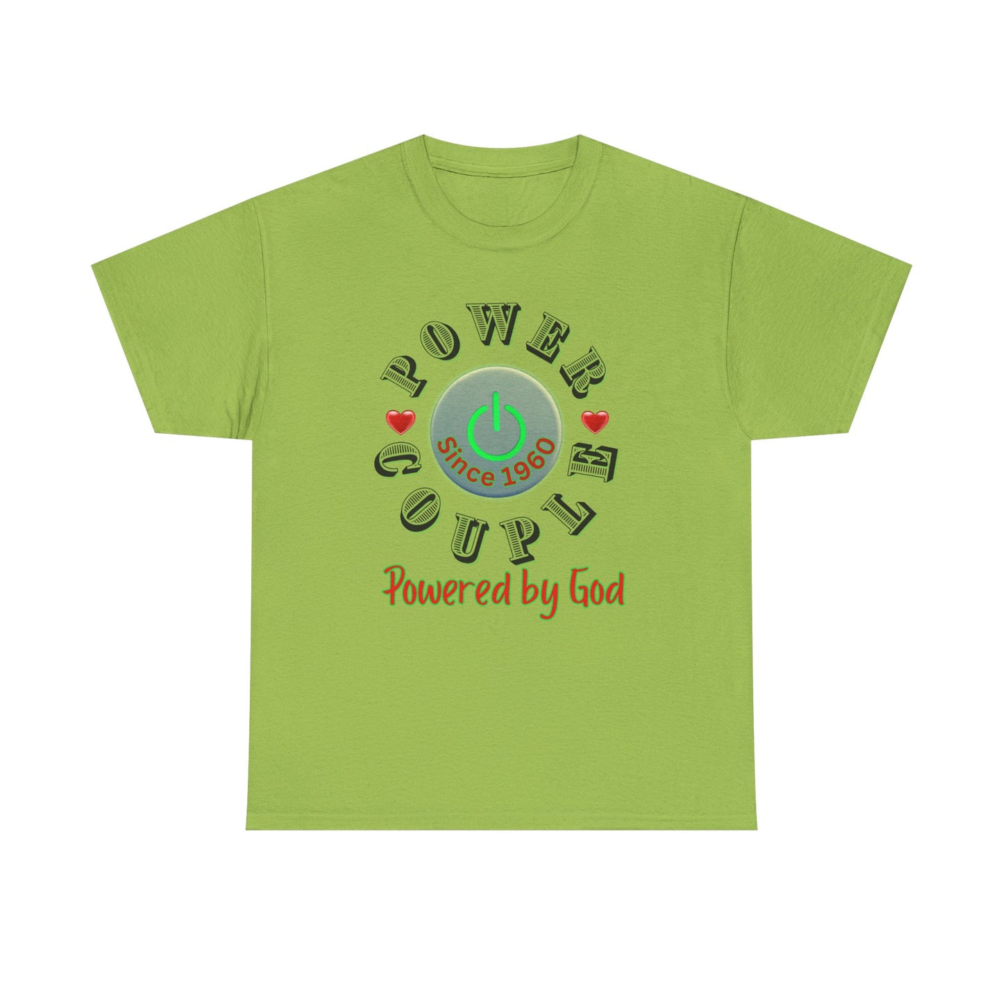 Power Couple - Powered by God T-Shirt | Anniversary Shirt for Couples Since 2011, Valentine T-shirt for Couples Unisex Heavy Cotton Tee