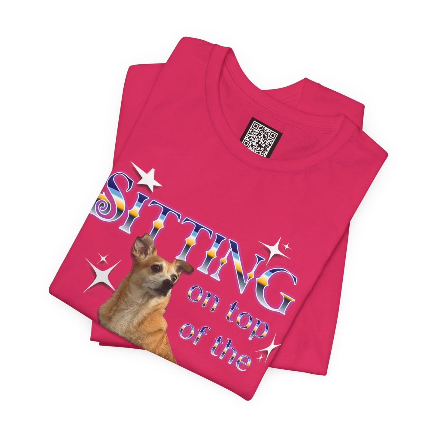 Personalized T‑Shirt for Pets— "Sitting on Top of the World" Chihuahua Graphic Tee