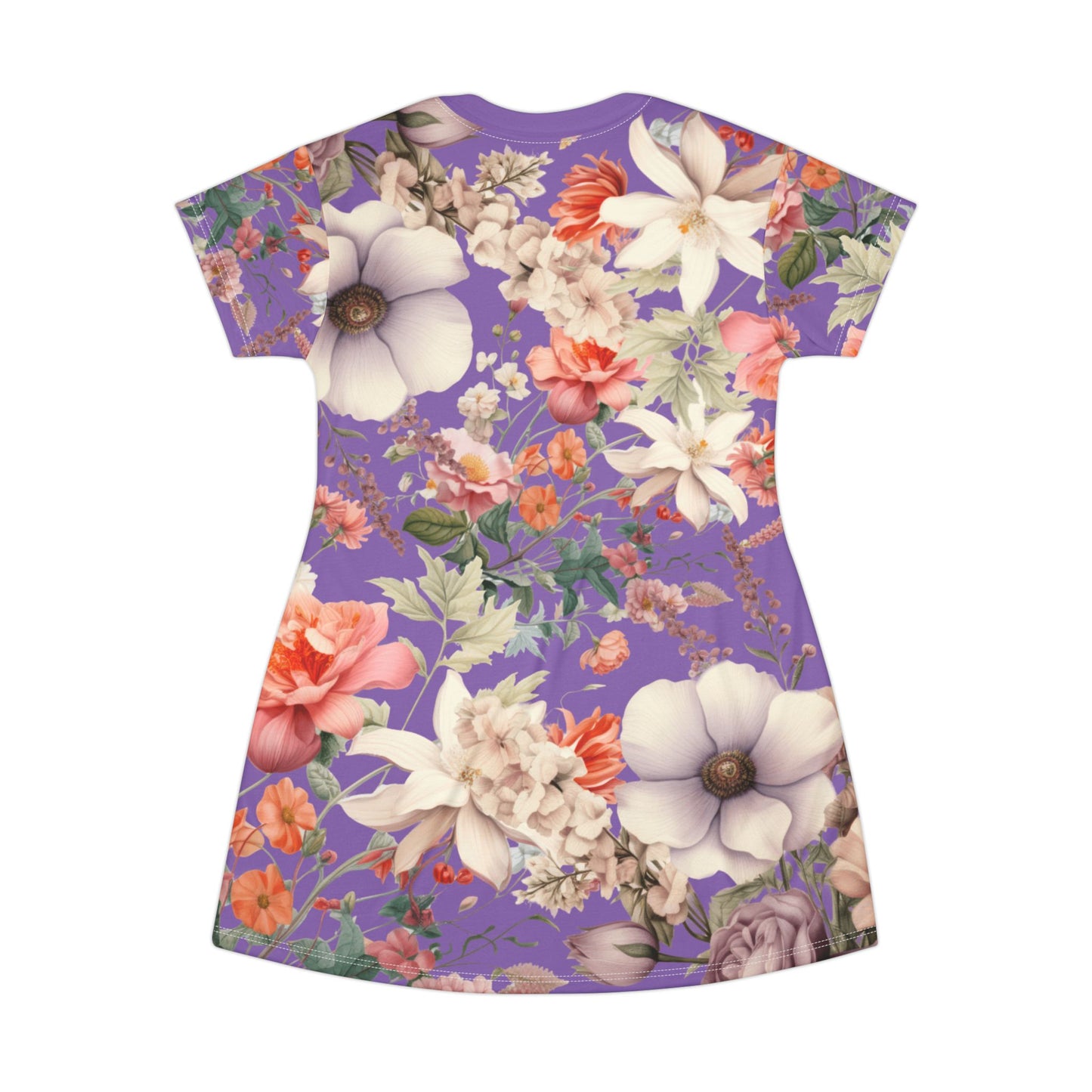 Cute Floral T-Shirt Dress, Boho Chic Mini Dress, Summer Casual Wear, Perfect Gift for Her, Festival Outfit, Everyday Comfort