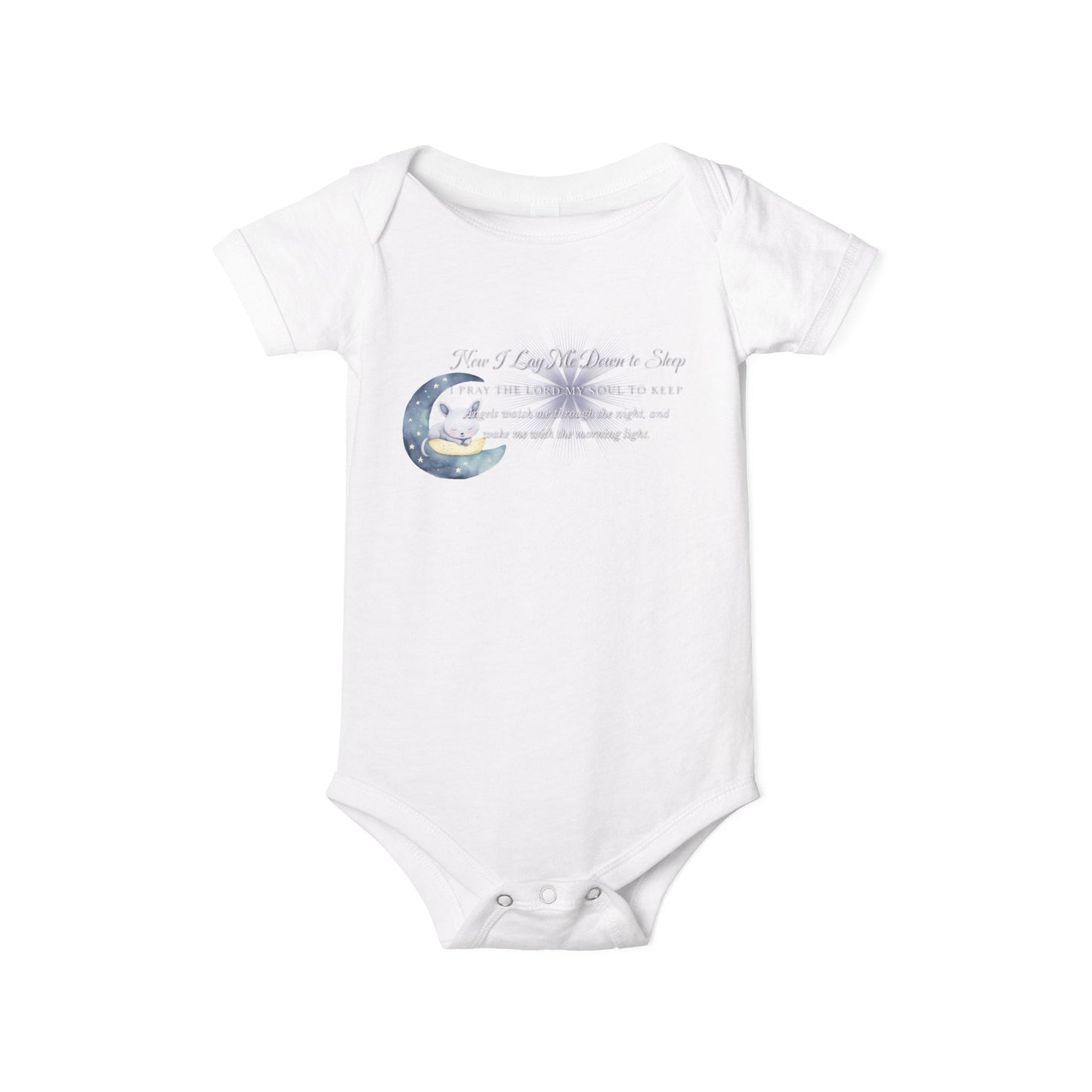 Cute Infant Jersey One Piece - "Now I Lay Me Down to Sleep" Baby Bodysuit, Newborn Baby Shower Gift, Onesie with a Nighttime Prayer