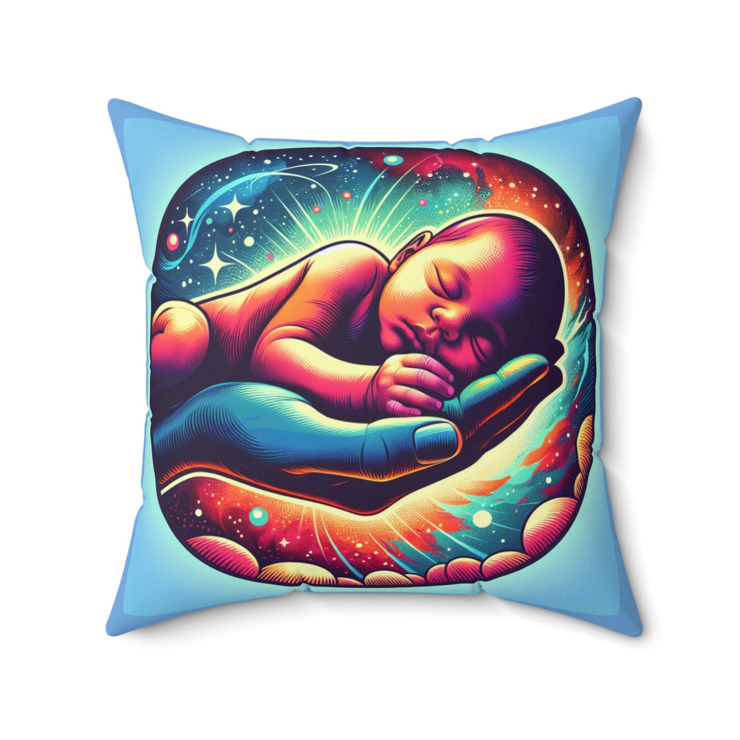 Beautiful Blue Baby Pillow, Cute Baby Shower Gifts, Throw Pillow for a Boy or Girls Room, Baby Decorative Pillow, Baby Shower Gift for Girl or Boy