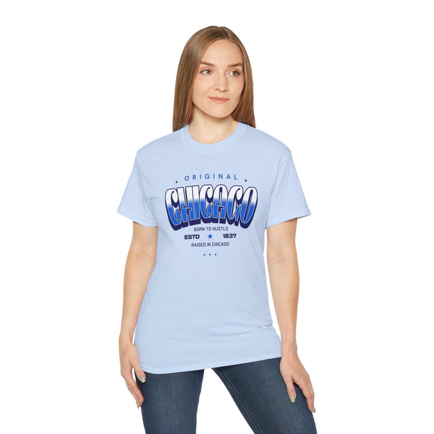 Chicago Hustle Graphic Tee, Streetwear T-Shirt, Gift for Travelers, Chicago Souvenir, Unisex Chicago T-Shirts Casual Wear. Chi-Town Tees