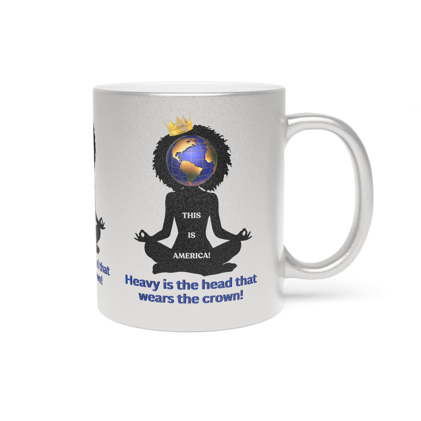 Heavy is the Head Woman Metallic Mug (Silver\Gold), Gift for Mother's Day, Perfect Grandma Gifts