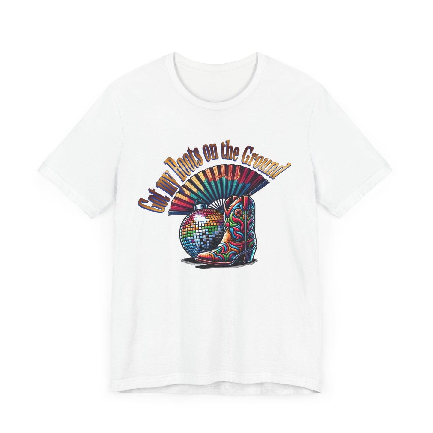Boots on the Ground Groove Tee, Disco Ball Unisex Jersey Tee - Fun Tee for Latest Dance Crave Boots on the Ground Music Lovers